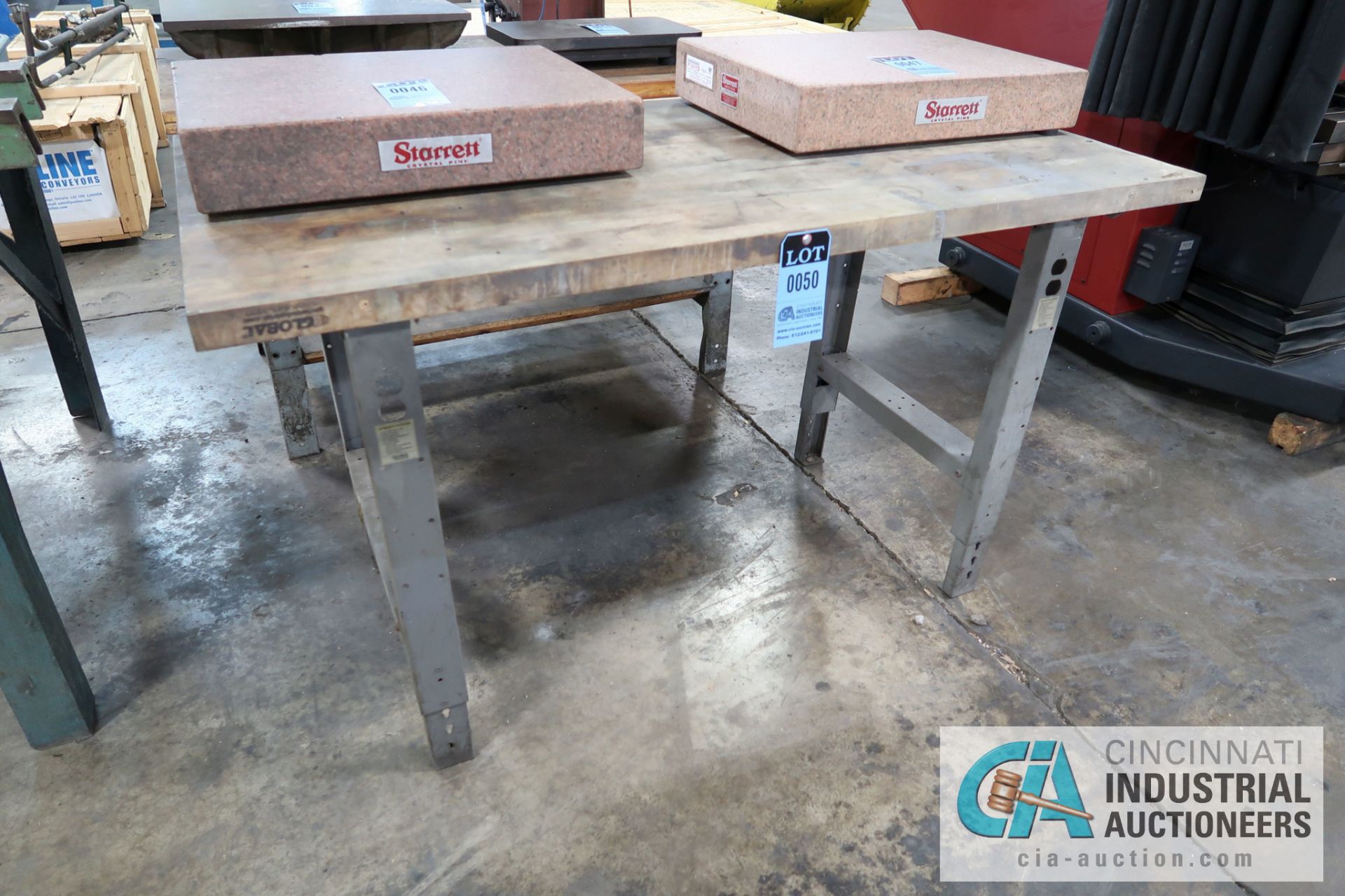 **30" X 60" ADJUSTABLE HEIGHT STEEL FRAME MAPLE TOP BENCH **DELAY REMOVAL - PICKUP 11-12-2020**