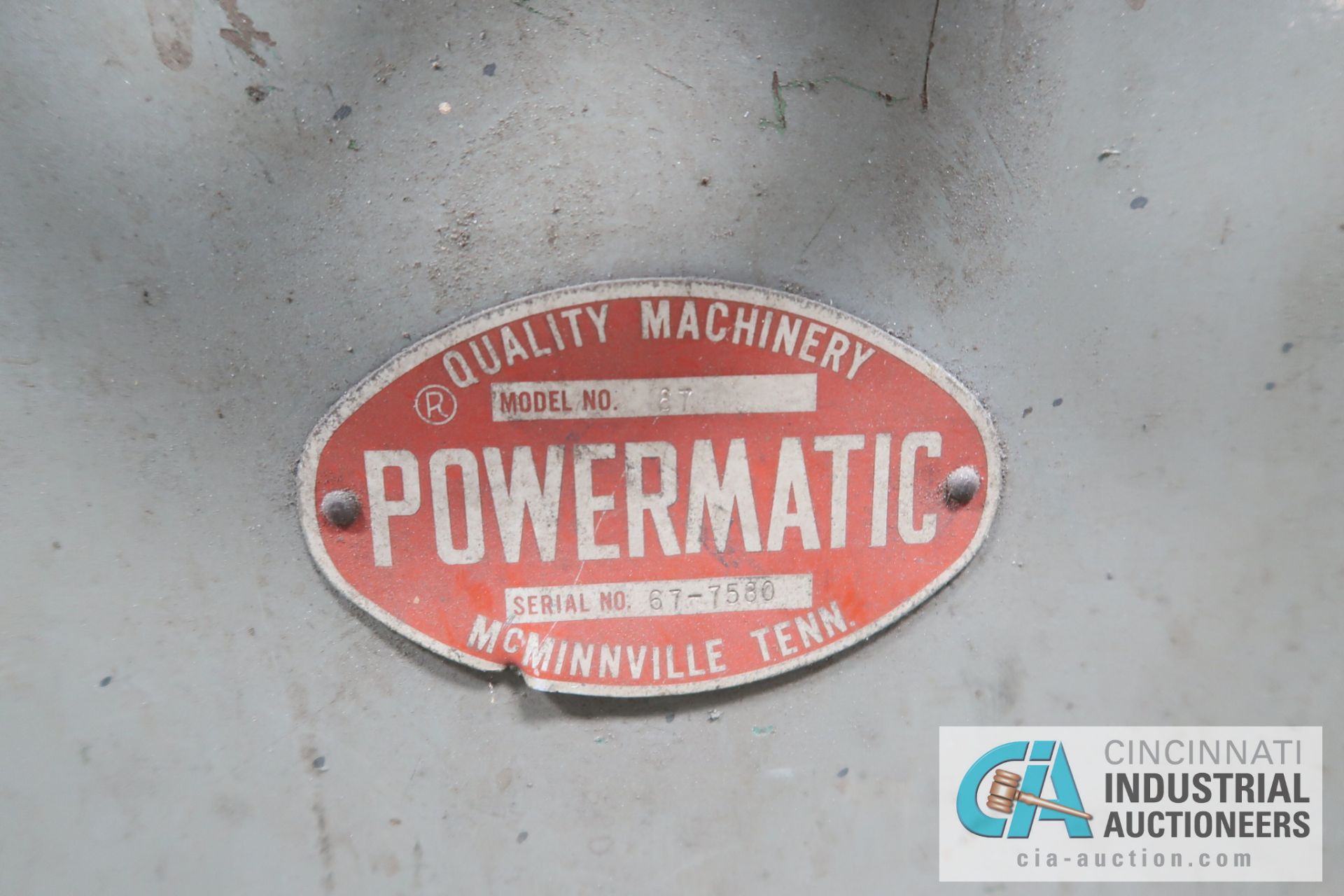 19" POWERMATIC MODEL 87 VERTICAL BAND SAW; S/N 67-7580 **LOADING FEE DUE THE "ERRA" GRG TRUCKING, $ - Image 3 of 3