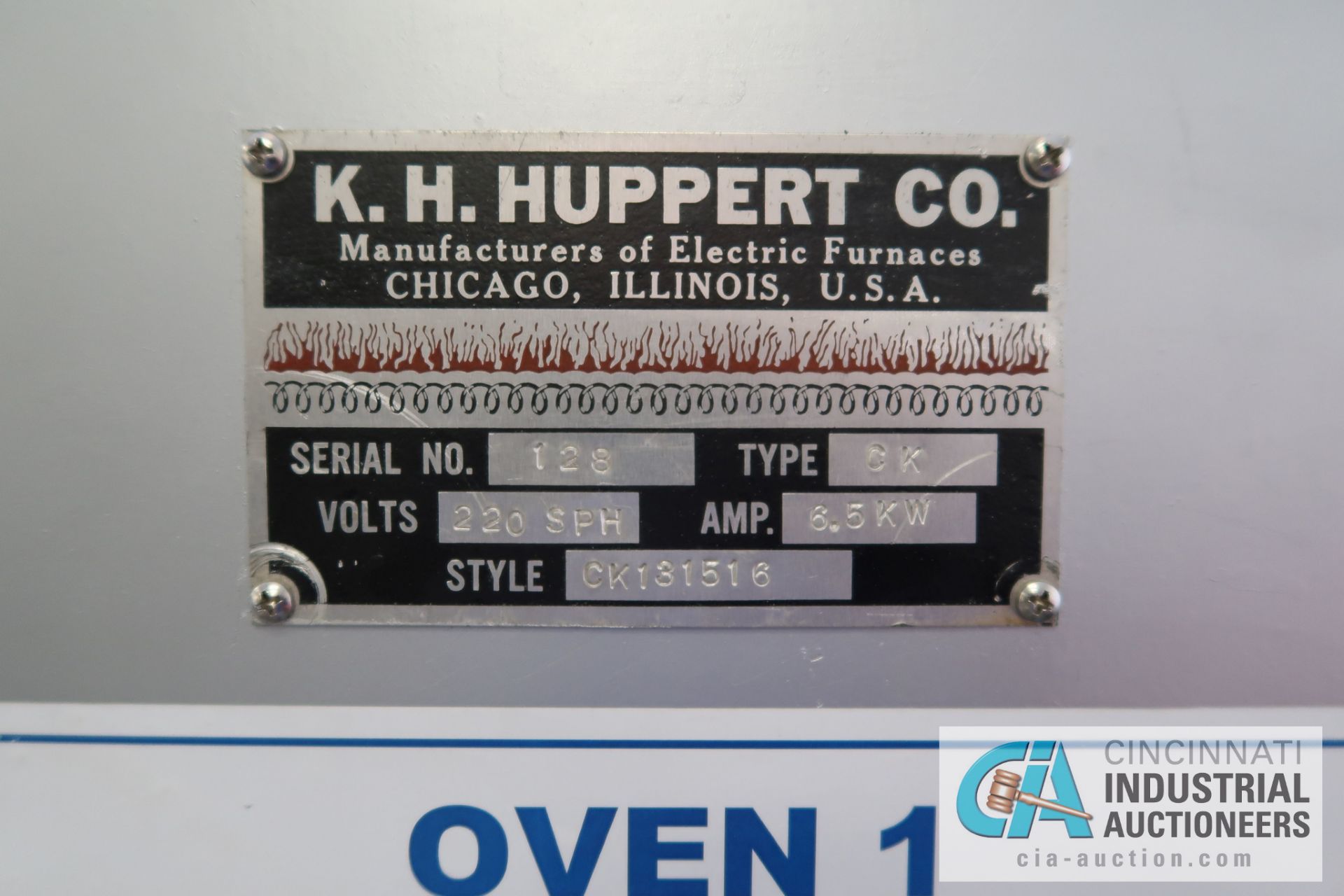 KH HUPPERT STYLE CK131516 TYPE CK ELECTRIC HEAT TREAT OVEN; S/N 128, 220 SPH VOLTS, 6.5 KW AMPS, 13" - Image 3 of 5