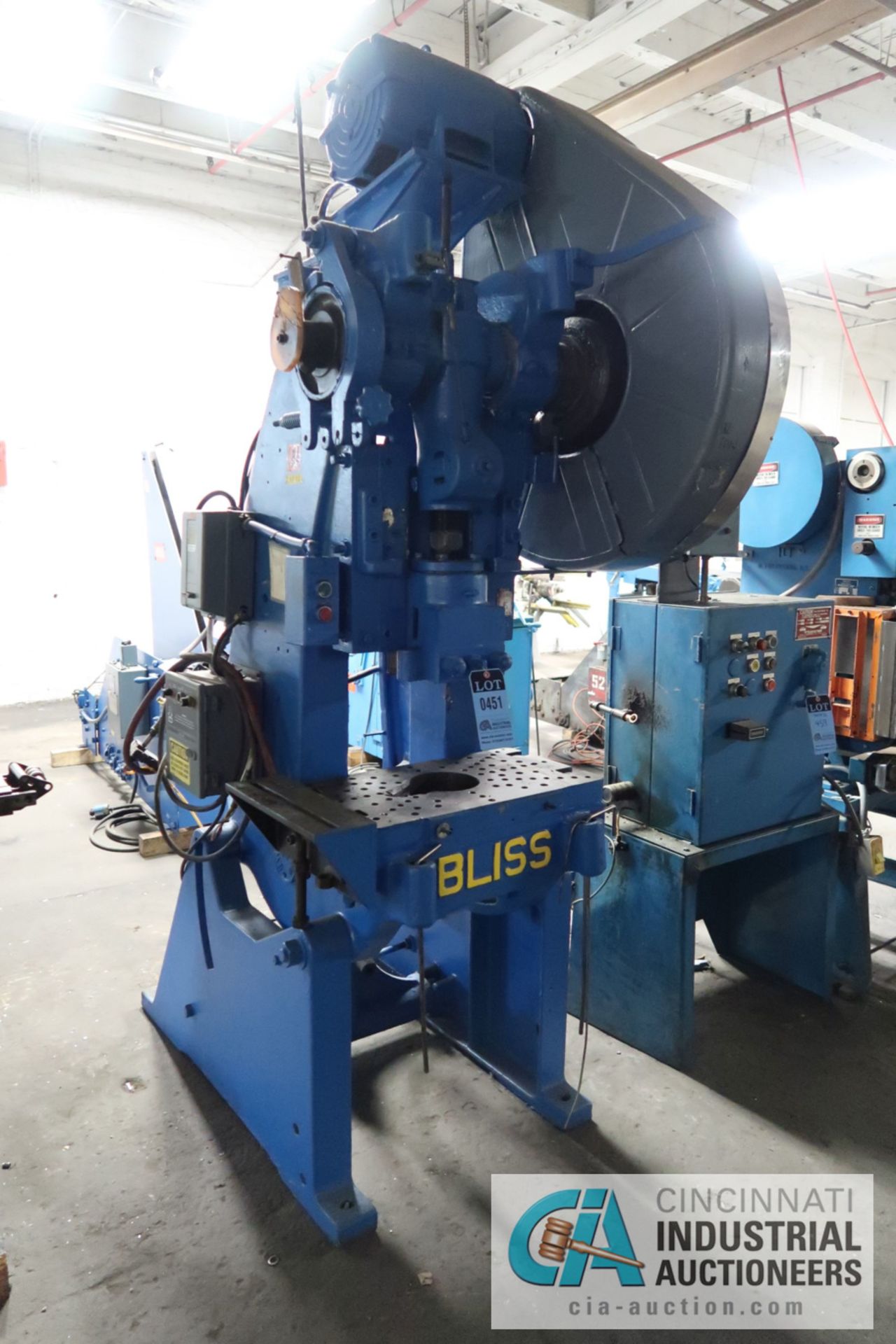 32 TON BLISS NO. 20-B OBI PRESS; S/N HP35266, 2-1/2" SLIDE ADJUSTMENT, 3" STROKE, 10" SHUT HEIGHT ON