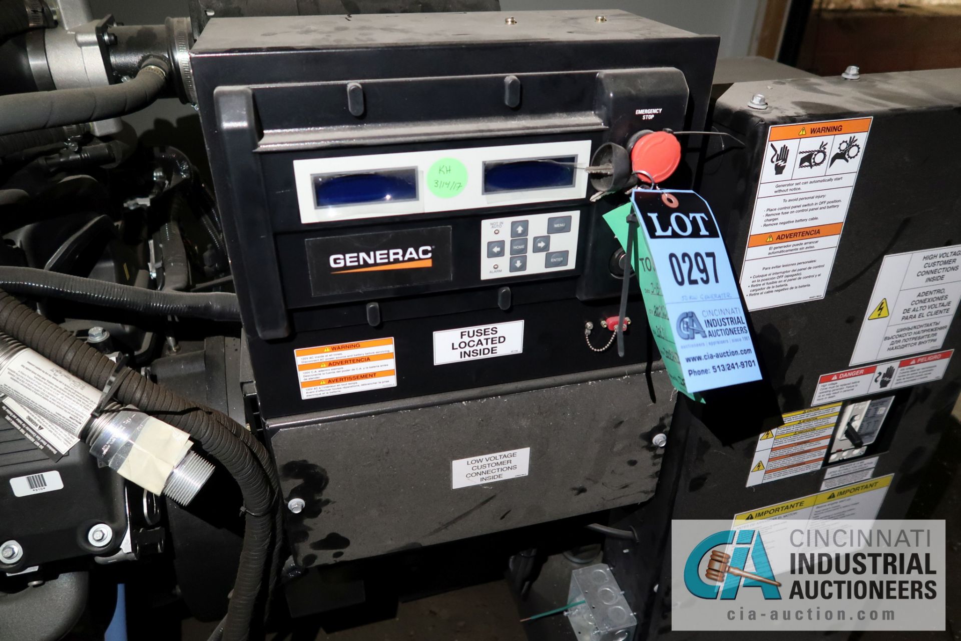 **50 KW GENERAC MODEL SG50 NATURAL GAS POWERED GENERATOR SET; S/N 3001574304, 120/240 VOLT WITH ASCO - Image 5 of 23