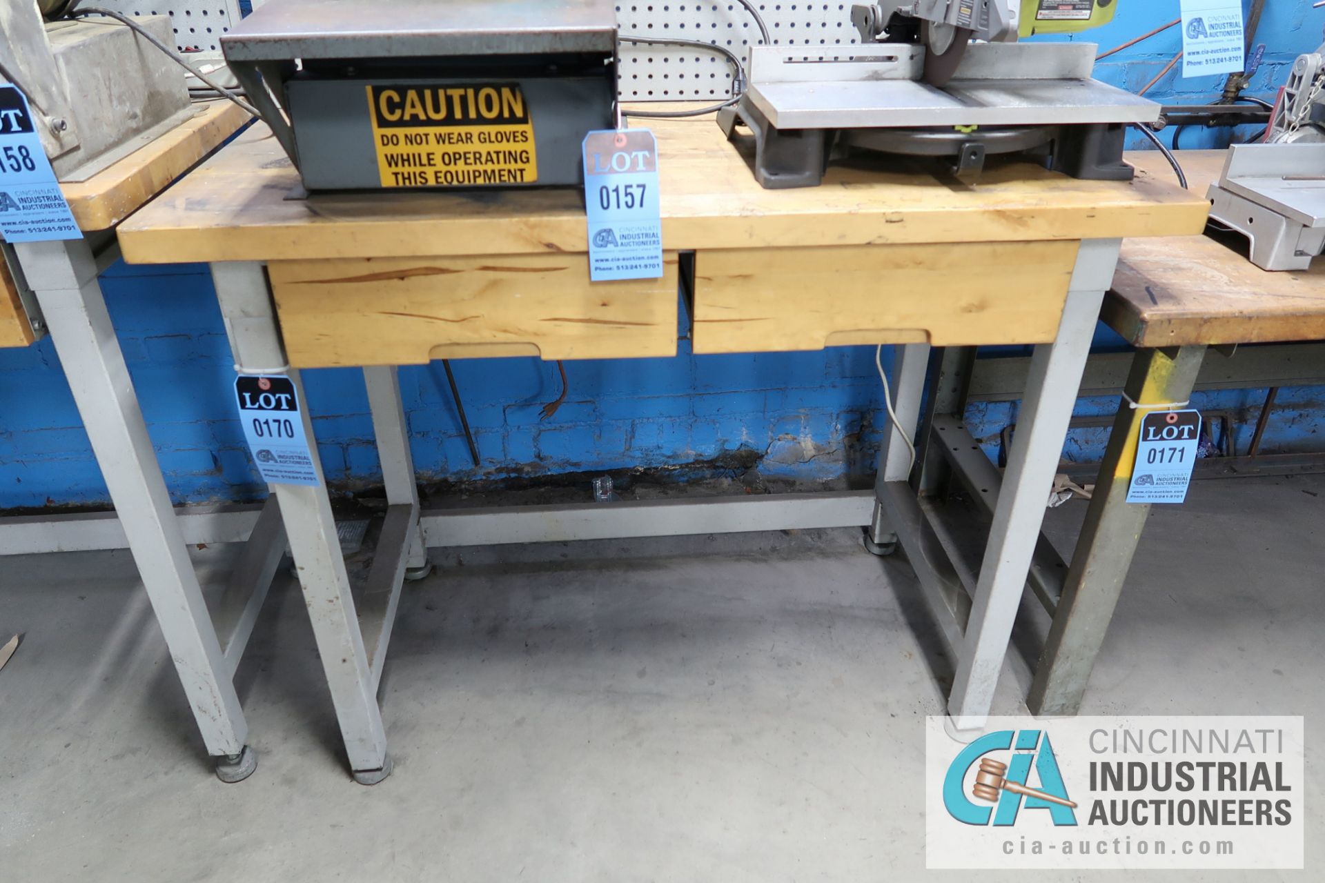 **24" X 48" STEEL FRAME TWO-DRAWER MAPLE TOP WORK STATION **DELAY REMOVAL - PICKUP 11-12-2020**