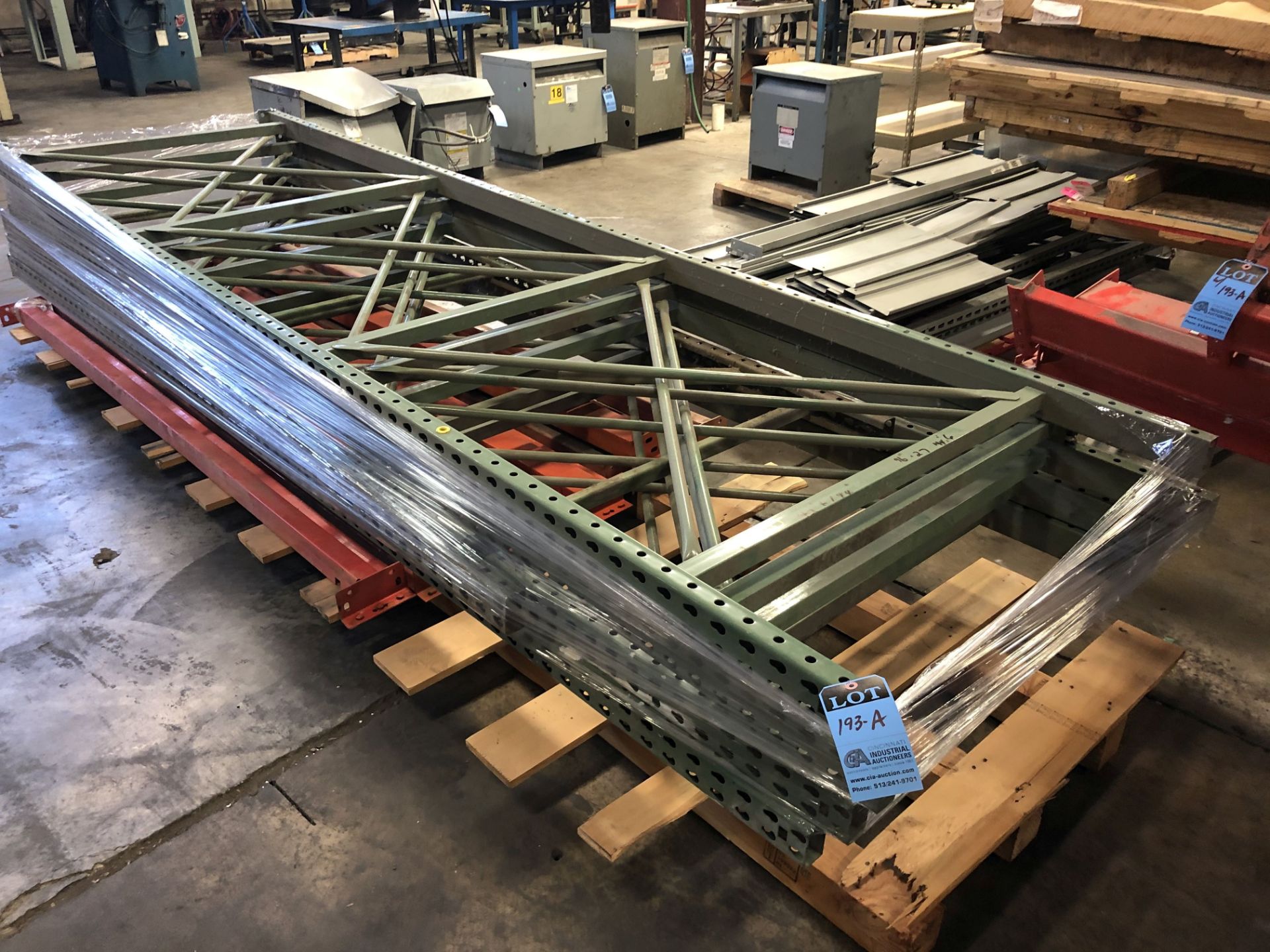 (LOT) DISASSEMBLED PALLET RACKING; (6) 42" X 14" UPRIGHTS, (27) 96" CROSS BEAMS, (6) 144" CROSS - Image 3 of 3