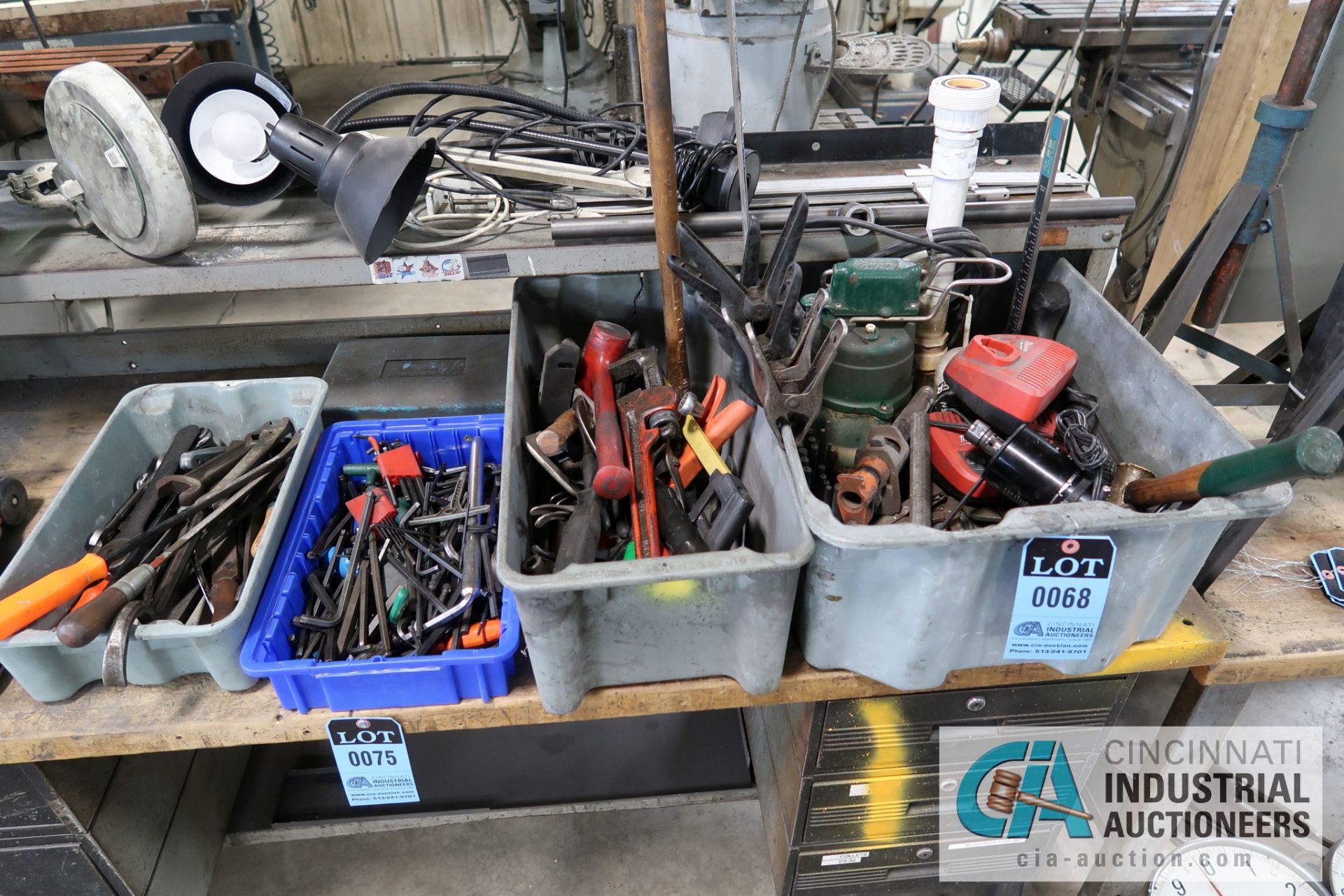 (LOT) MISCELLANEOUS HAND TOOLS, TOOLMAKER LIGHTS AND ELECTROLUX VACUUM