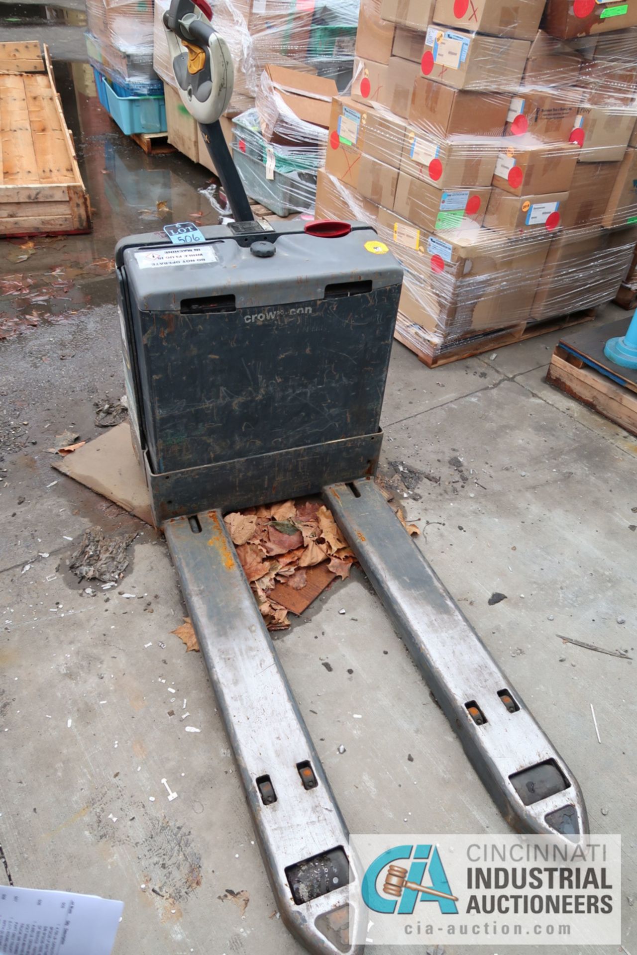 **4,500 LB. CROWN MODEL WP3035-45 24 VOLT WALK-BEHIND ELECTRIC PALLET TRUCK; S/N 7A260602 **OUT OF