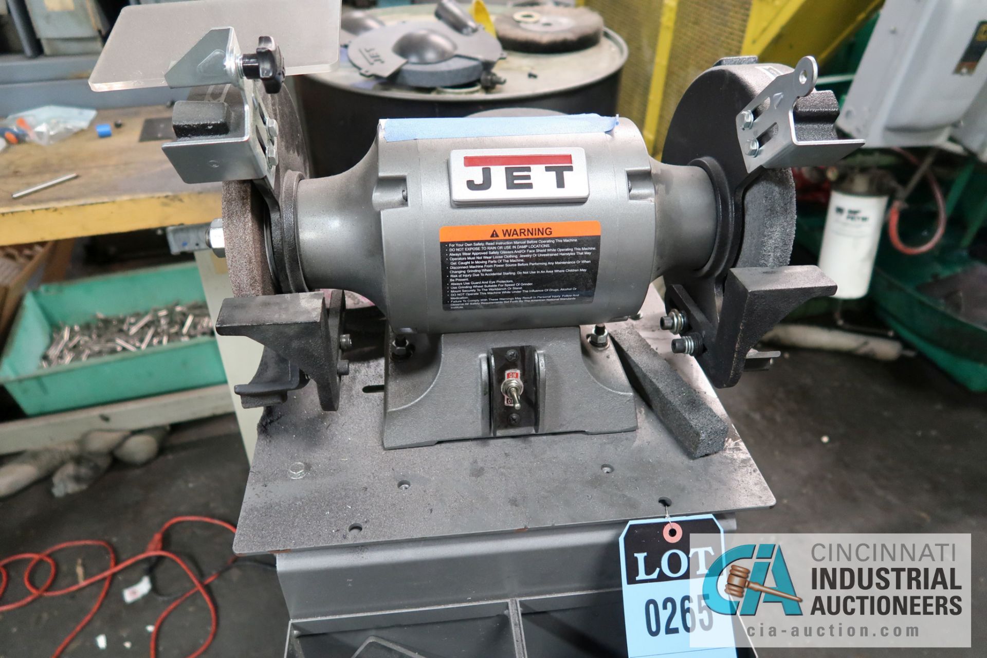 8" JET MODEL JBG-8A DE BENCH GRINDER WITH JET MODEL JDCS-505 DUST COLLECTOR - Image 4 of 4