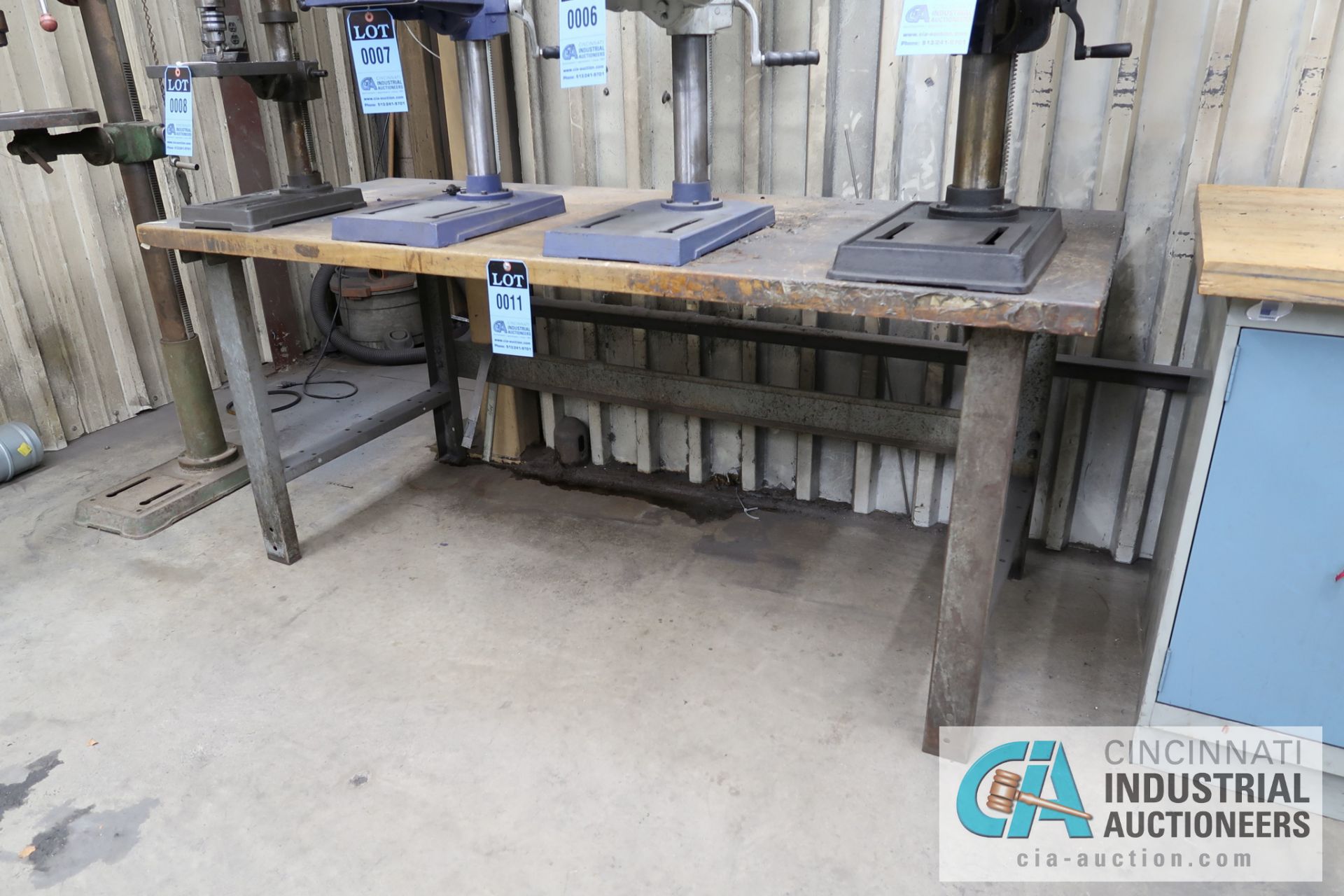 **30" X 72" X 32" HIGH STEEL FRAME MAPLE TOP WORK BENCH **DELAY REMOVAL - PICKUP 11-12-2020**