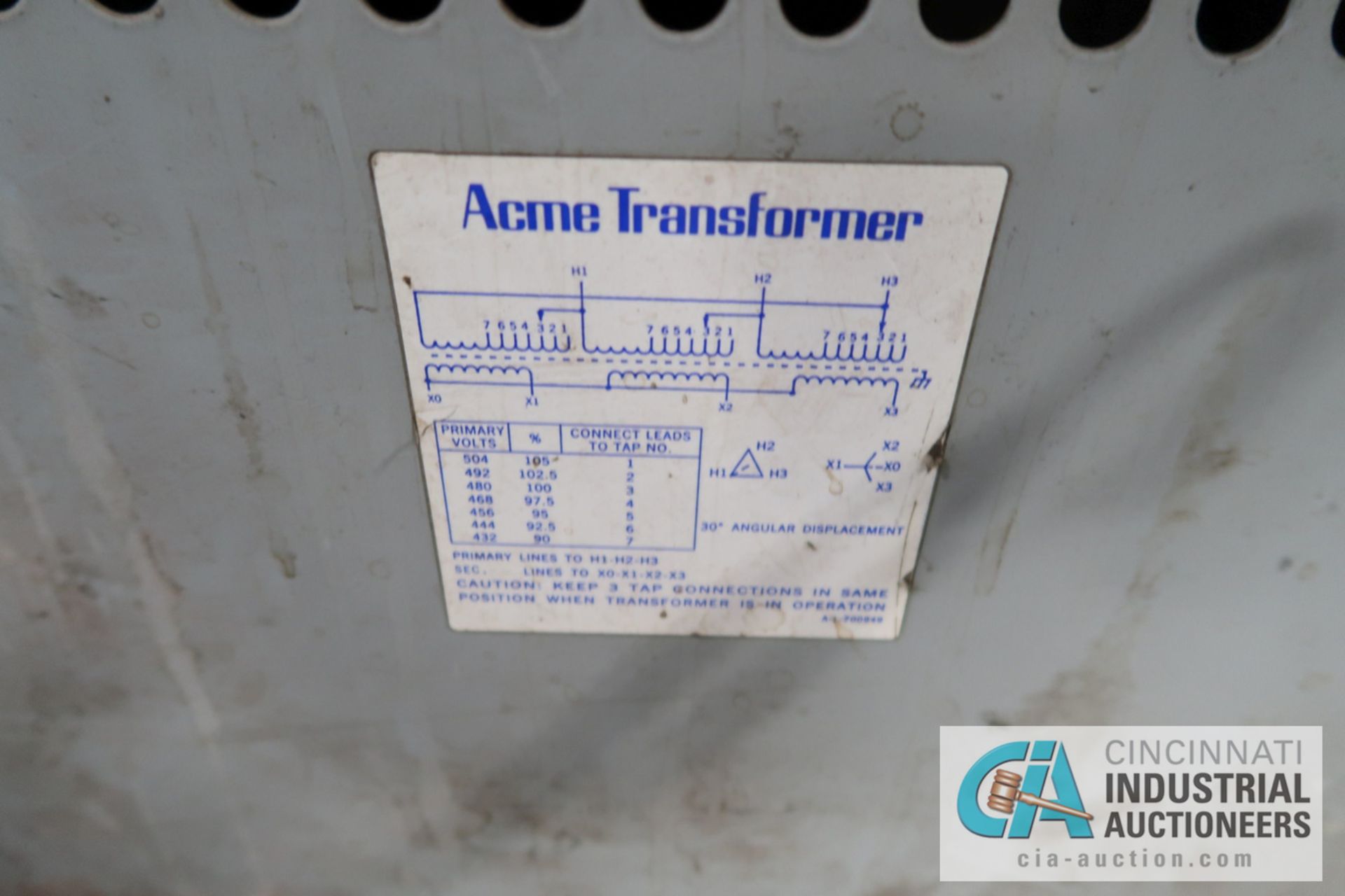 KVA UNKNOWN ACME TRANSFORMER - Image 2 of 2