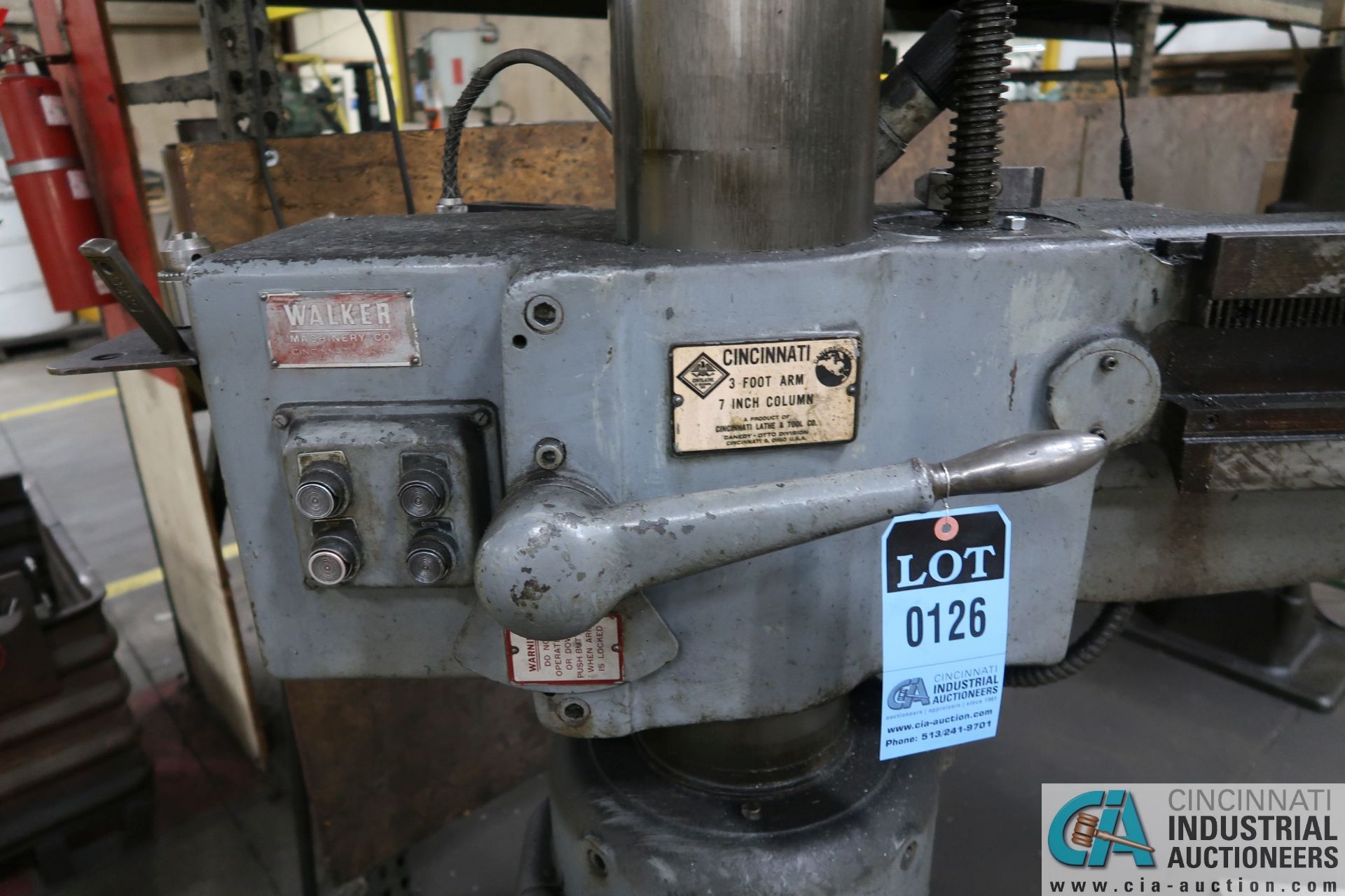 3' ARM X 7" COLUMN CINCINNATI LATHE AND TOOL RADIAL ARM DIRLL; S/N 3LA1A1Z-97, 52-1505 SPINDLE RPMS, - Image 10 of 11