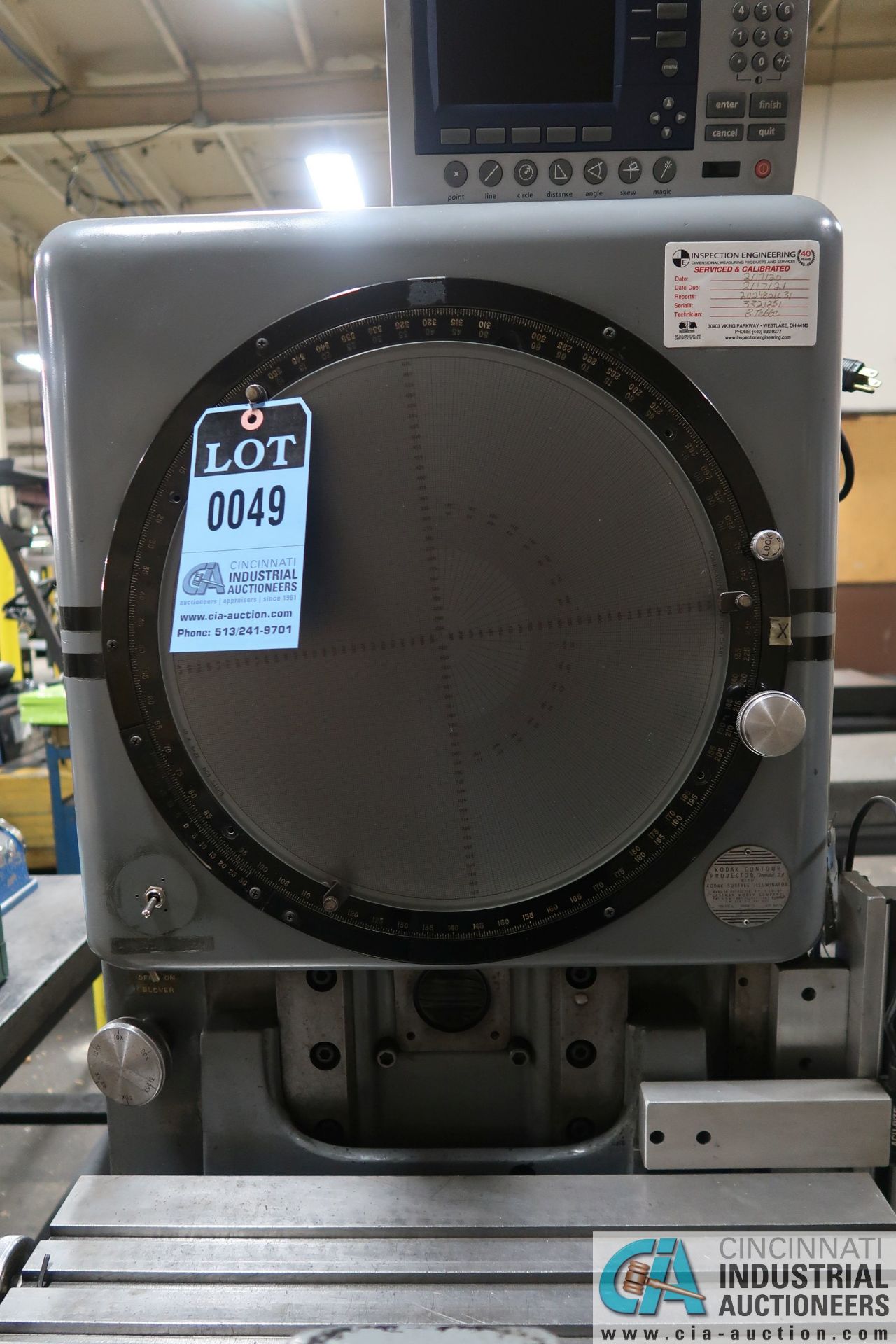 14" DIAMETER KODAK MODEL 2A OPTICAL COMPARATOR; S/N 3321251, WITH QUADRA-CHEK 200 DIGITAL READ - Image 5 of 8