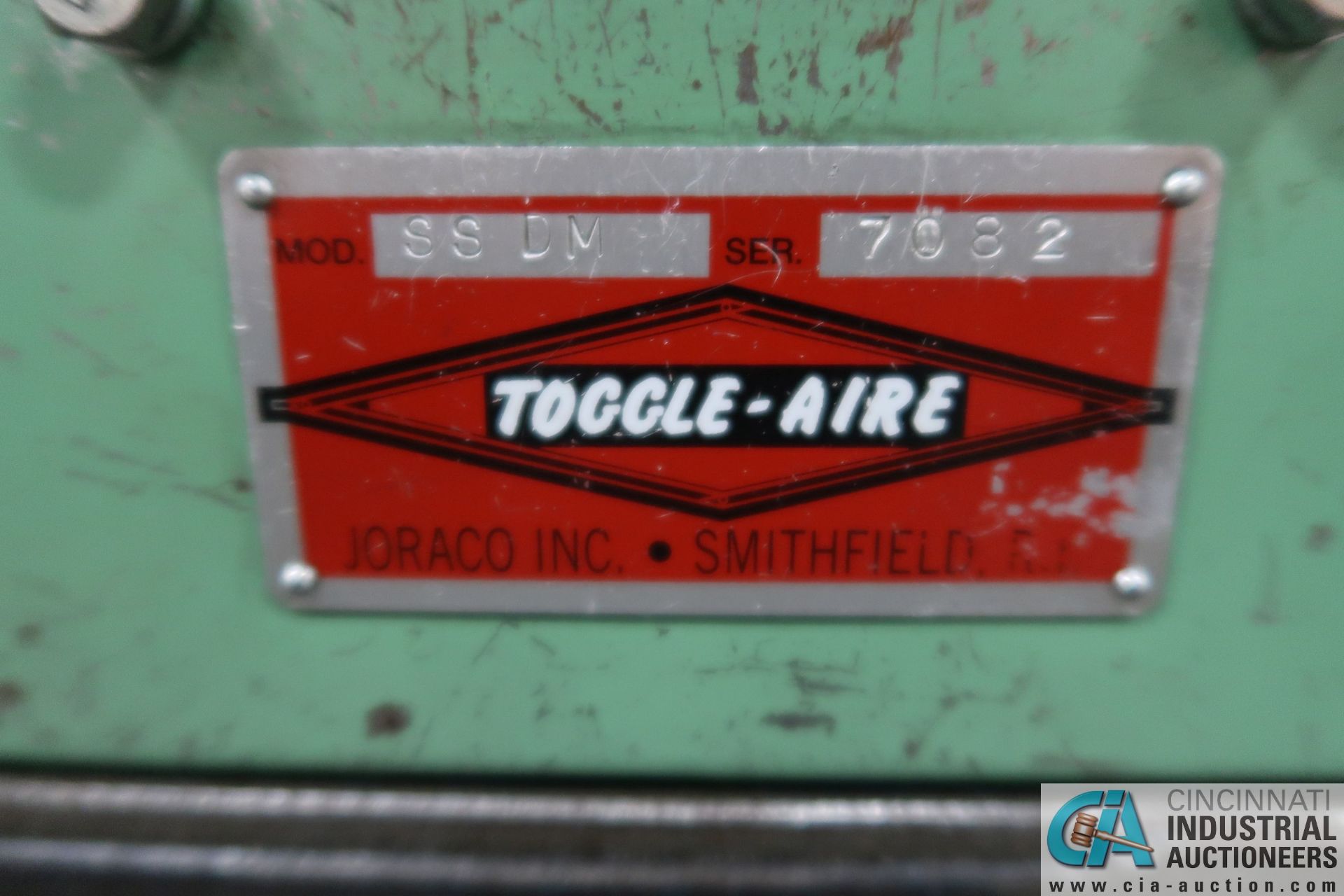 JORCO MODEL SSDM TOGGLE-AIR BENCH TOP PRESS; S/N 7082, DUAL LEVER CONTROLS - Image 3 of 3