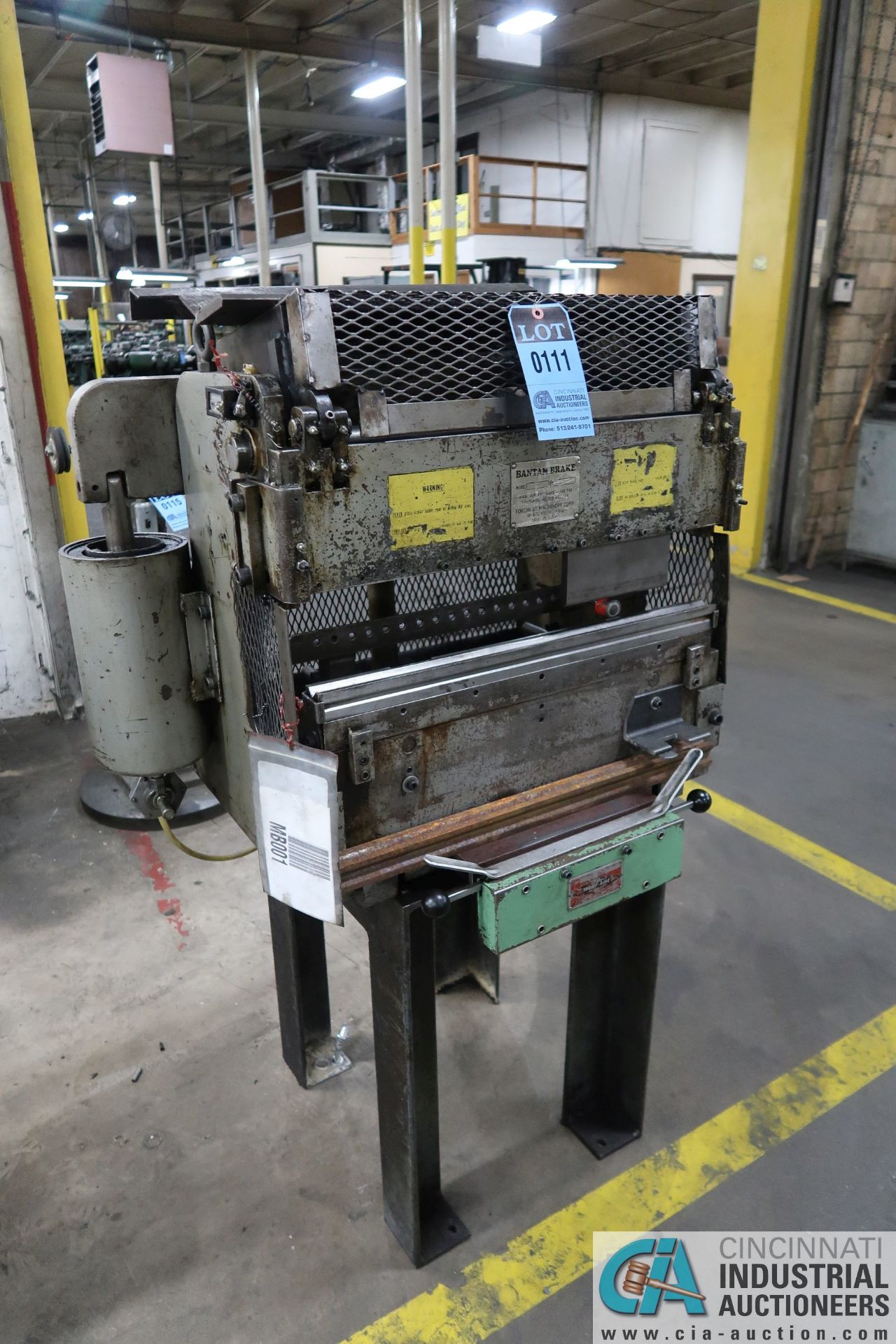 12 TON X 24" BANTAM MODEL B-212 STAND MOUNTED PRESS BRAKE; S/N N/A, (2) 4-WAY DIES - Image 2 of 10