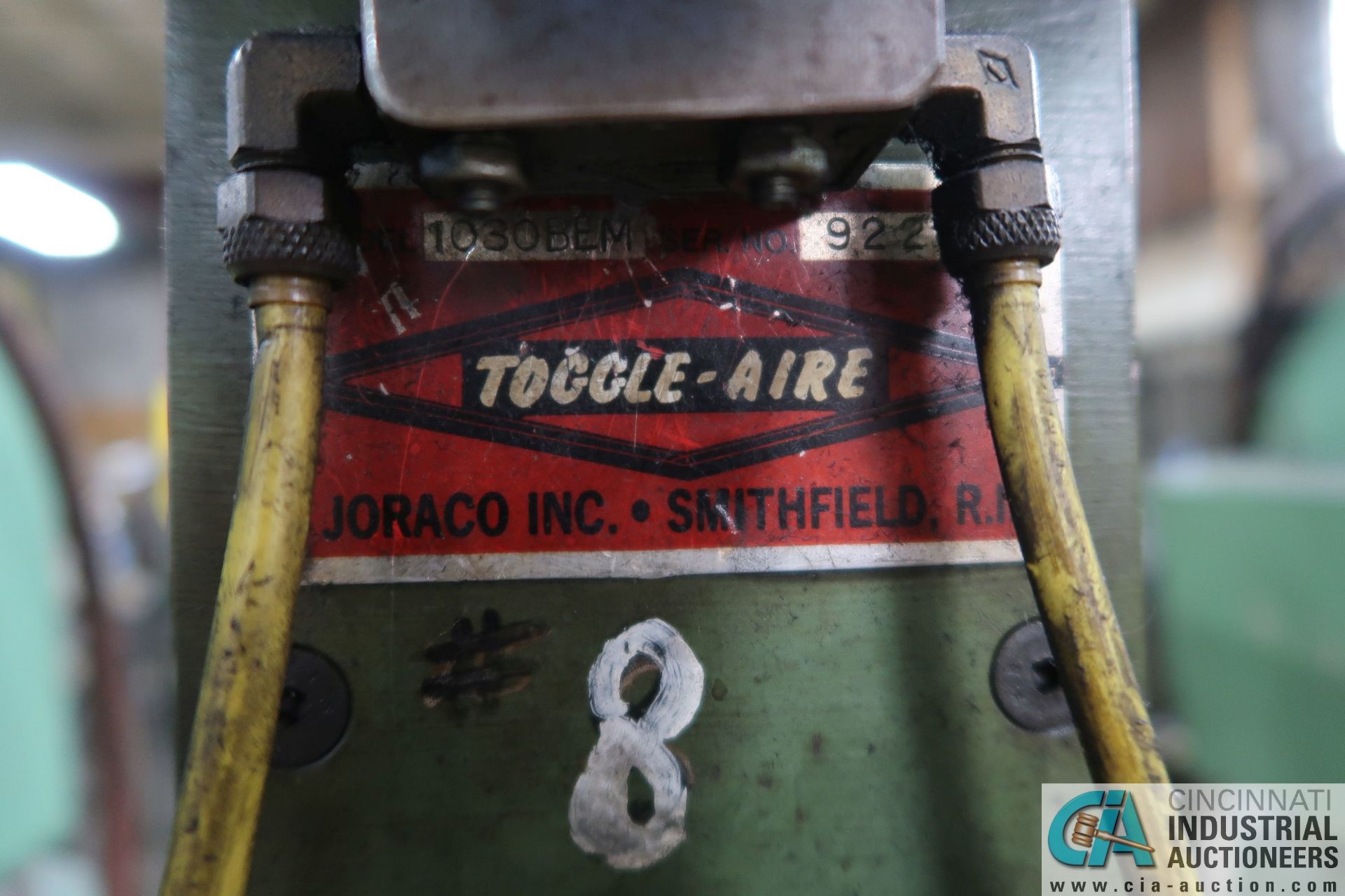 JORCO MODEL SSDM TOGGLE-AIR BENCH TOP PRESS; S/N N/A, DUAL LEVER CONTROLS - Image 3 of 3