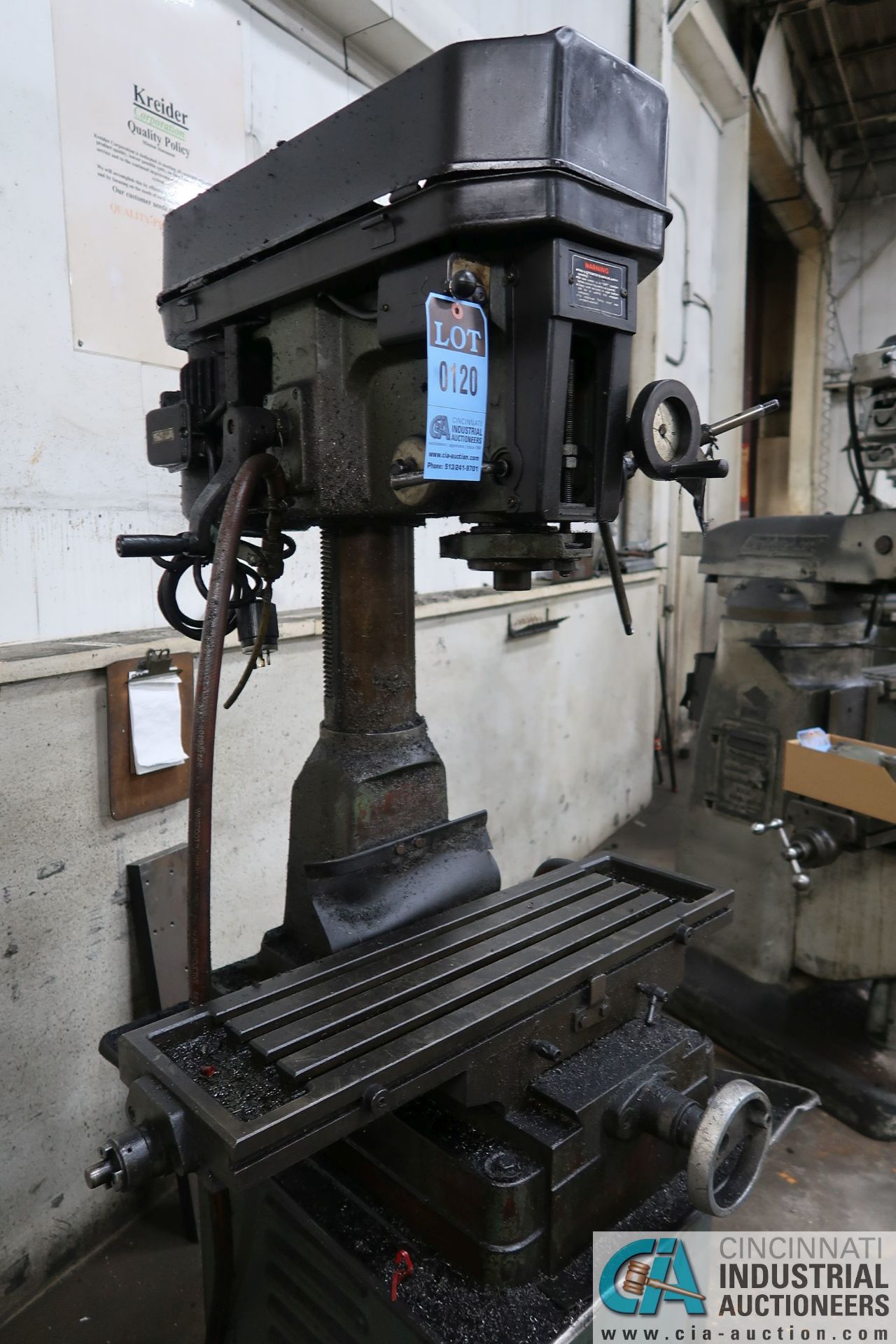 2 HP MFG UNKNOWN 12-SPEED VERTICAL MILLING MACHINE; S/N VD110734, 8" X 29" TABLE, 125-2,500 - Image 3 of 7