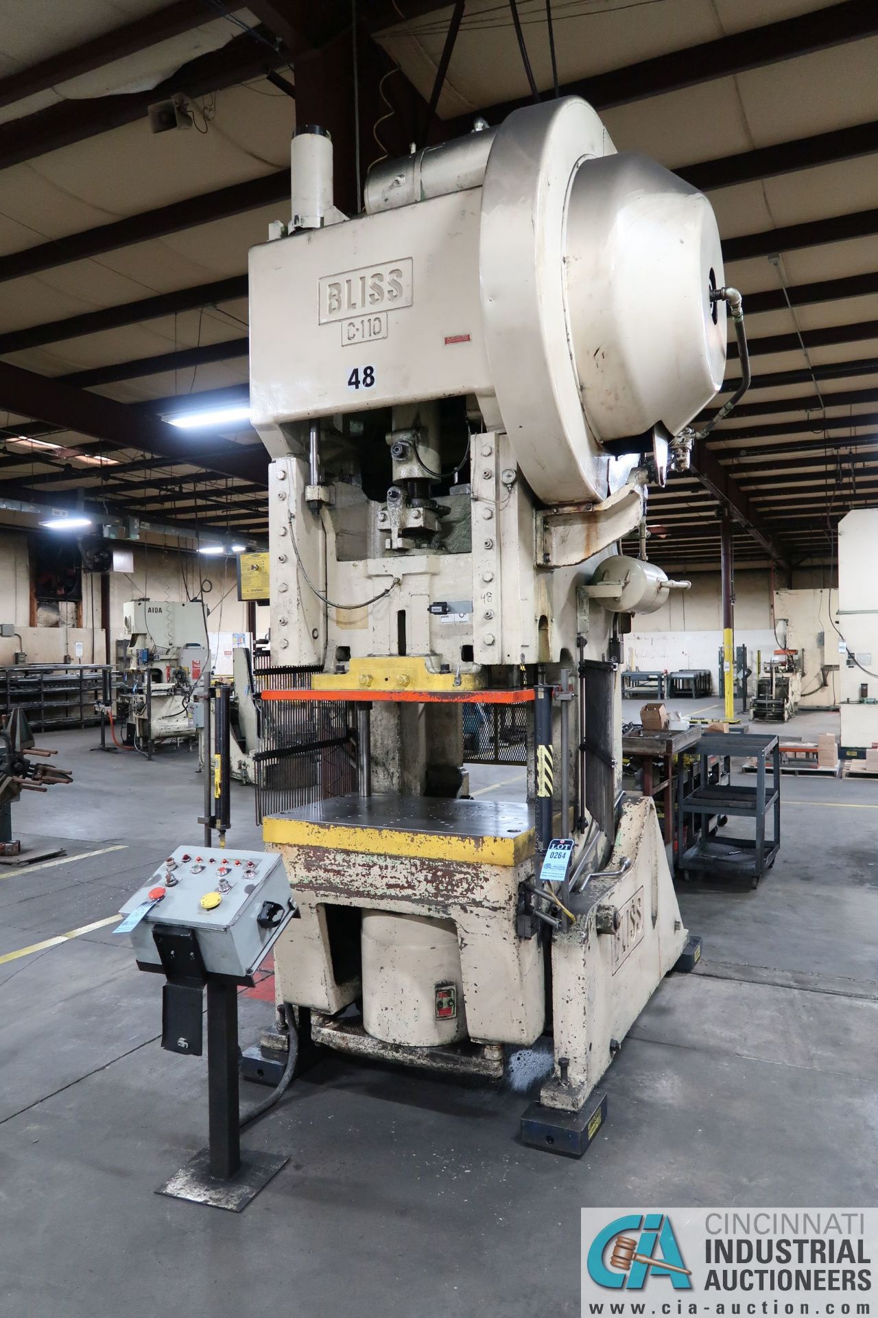 110 TON BLISS MODEL C110 OBI PRESS; S/N H62448 (NEW 1970), PEDESTAL MOUNTED CONTROLS, LIGHT