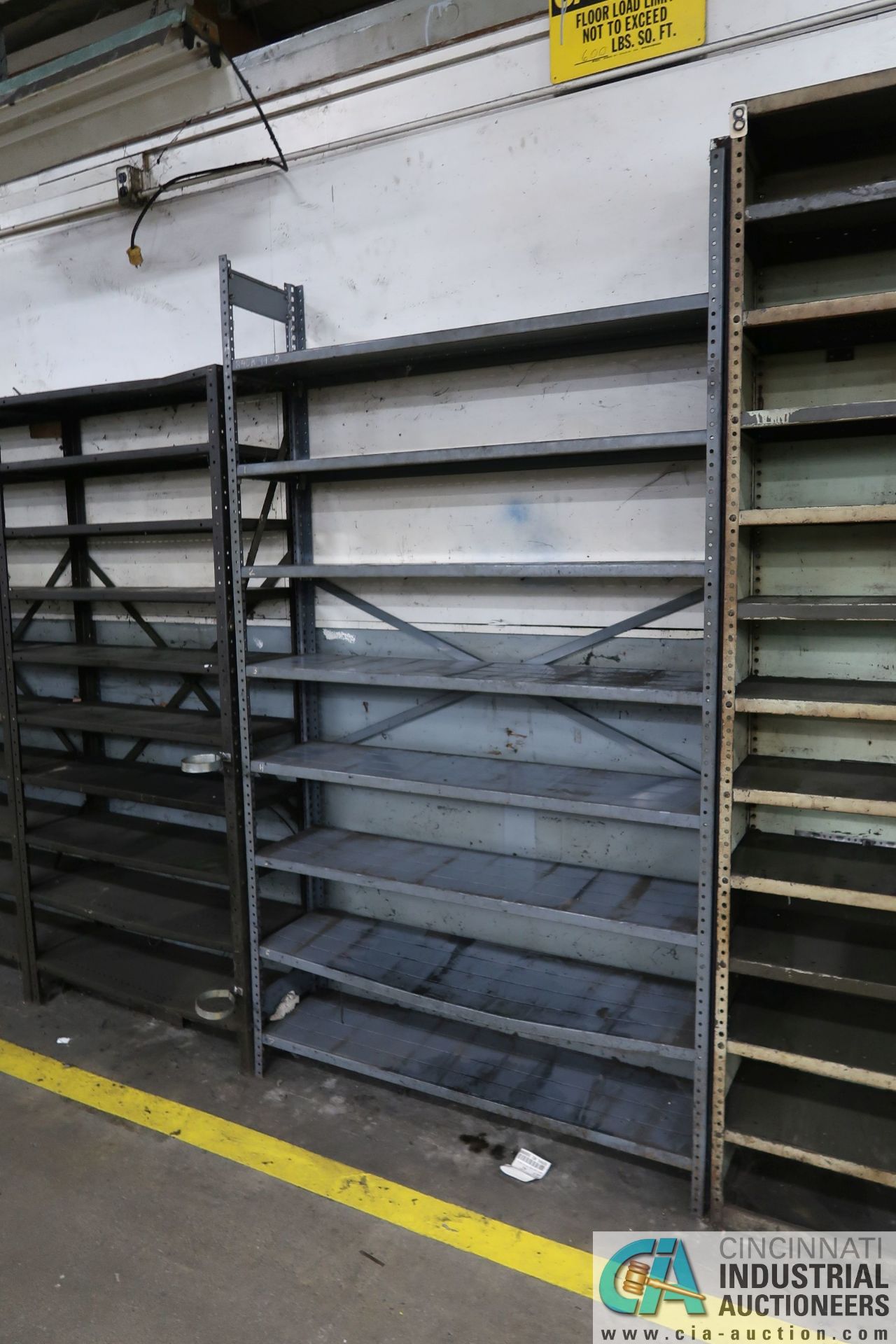 SECTIONS MISCELLANEOUS SIZE LIGHT DUTY STEEL SHELVING - Image 4 of 6