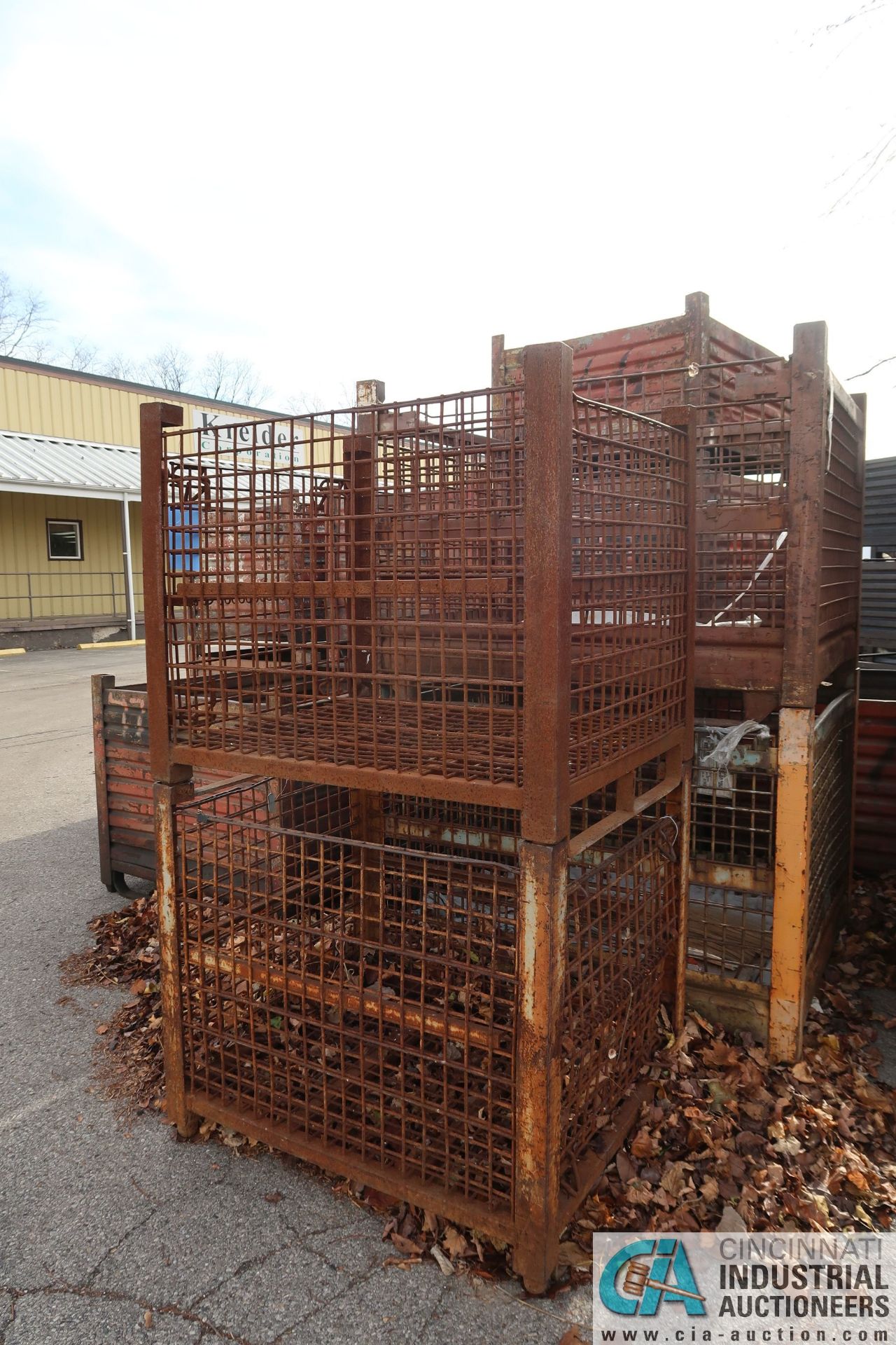 (4) SECTIONS - (2) 44" X 54" X 40" AND (2) 32" X 40" X 35" STEEL MESH BASKETS