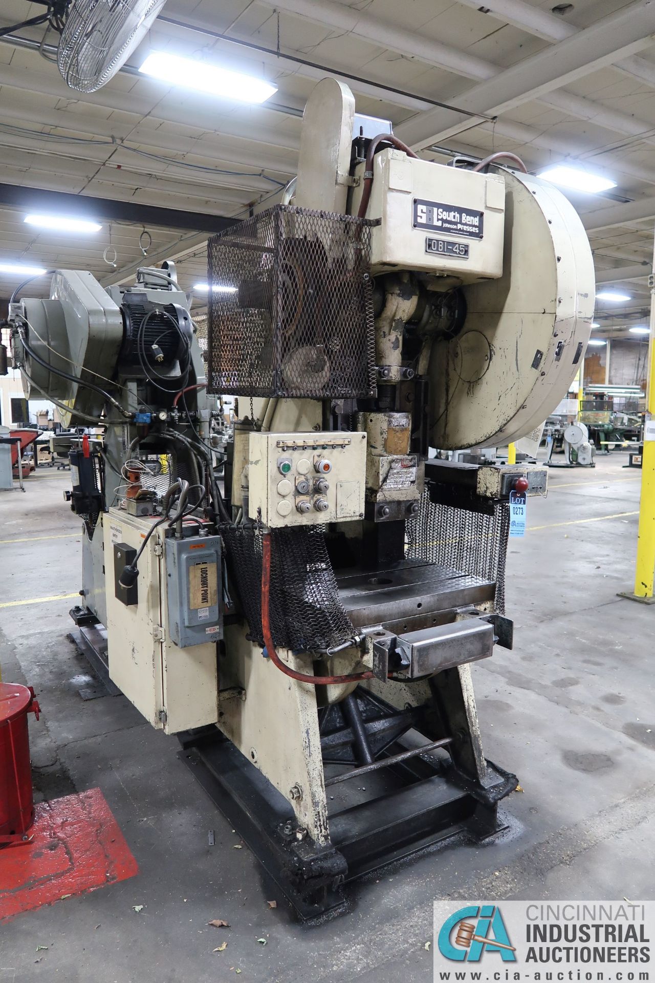 45 TON SOUTH BEND MODEL 45-EW-AC OBI PRESS; S/N 83007, 3" STROKE, 11-1/4" SHUT HEIGHT, 3" - Image 2 of 14