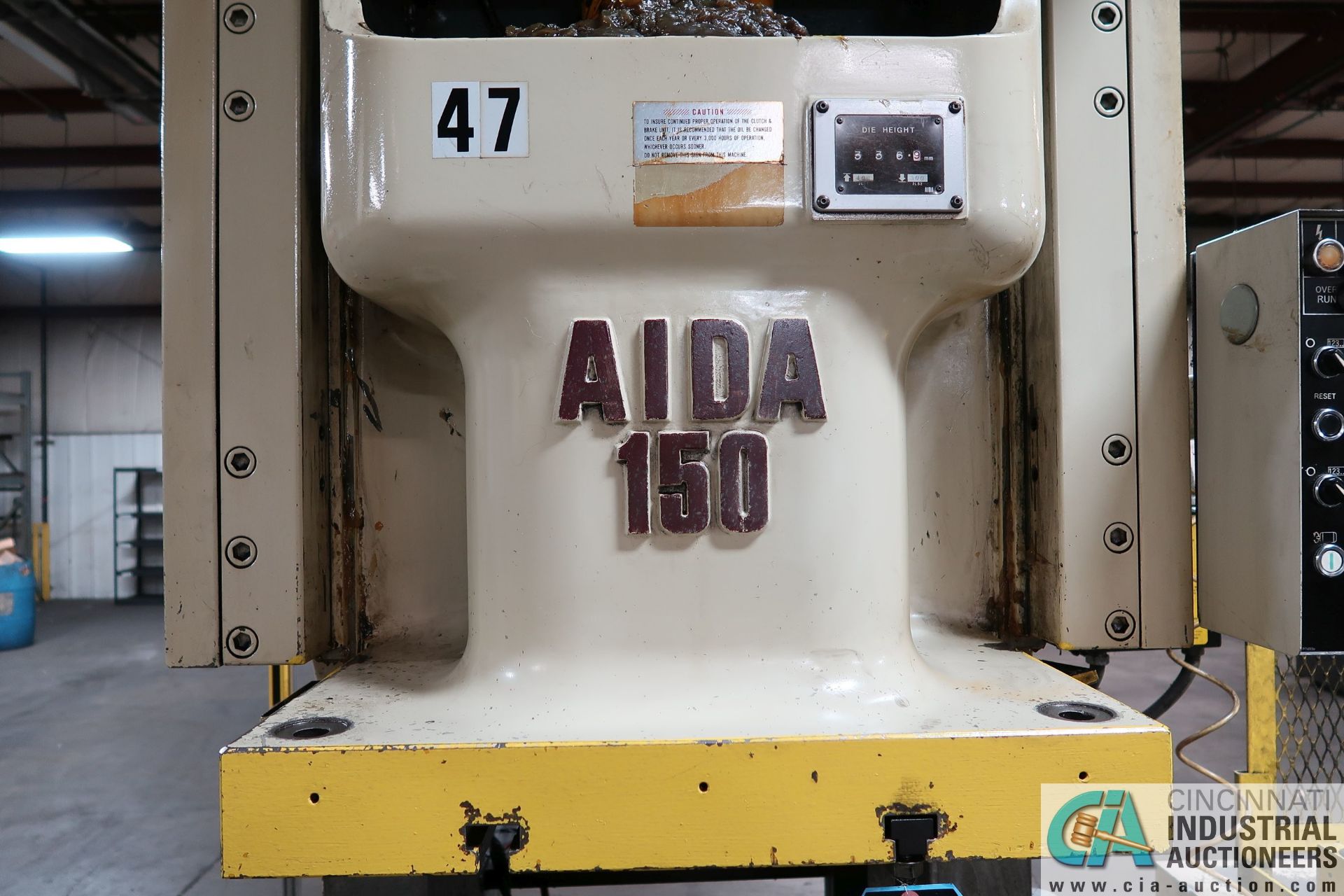 165 TON AIDA MODEL NC1-150 (2) SINGLE CRANK GAP FRAME PRESS; S/N 10215-8294 - Image 13 of 19