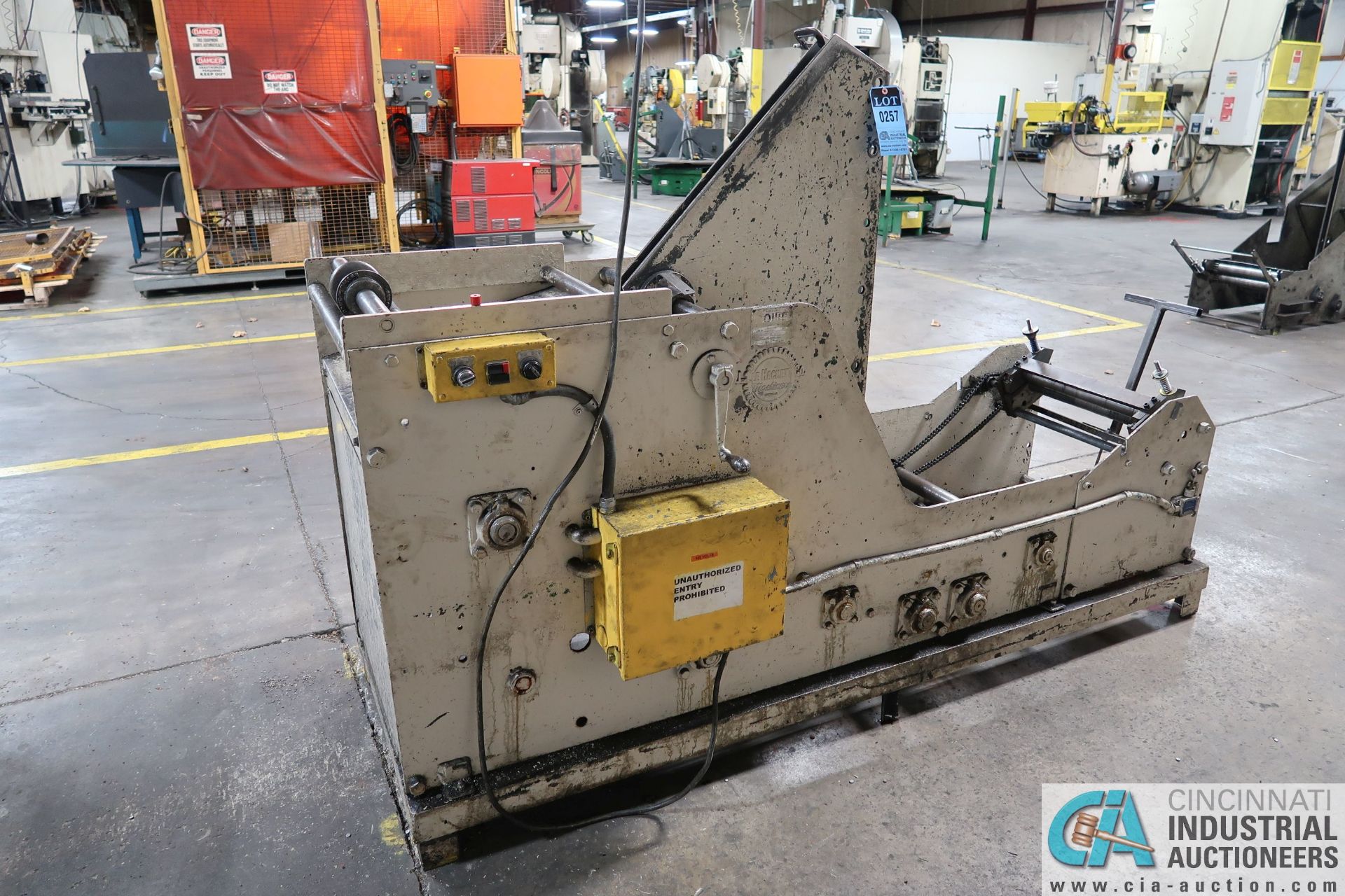 3,000 LB. CAPACITY ROWE MODEL 3015J COIL CRADLE; S/N 13031, 15" MAX WIDTH, 48" OD MAX - Image 4 of 8