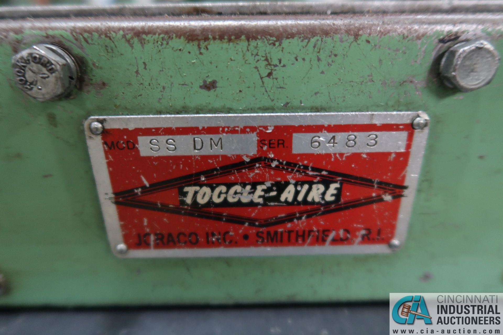 JORCO MODEL SSDM TOGGLE-AIR BENCH TOP PRESS; S/N 6483, DUAL LEVER CONTROLS - Image 3 of 3