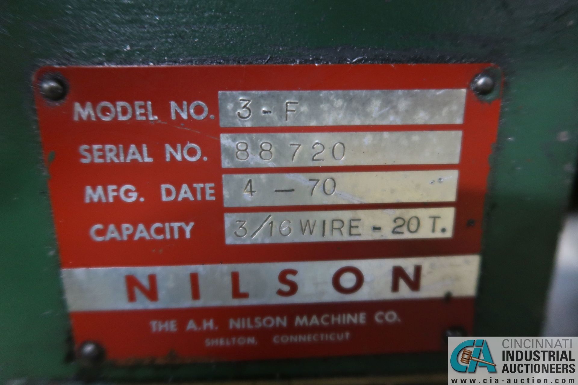 3/16" NILSON MODEL 3F FLAT STRIP FOUR-SLIDE MACHINE; S/N 88720 - Image 13 of 15