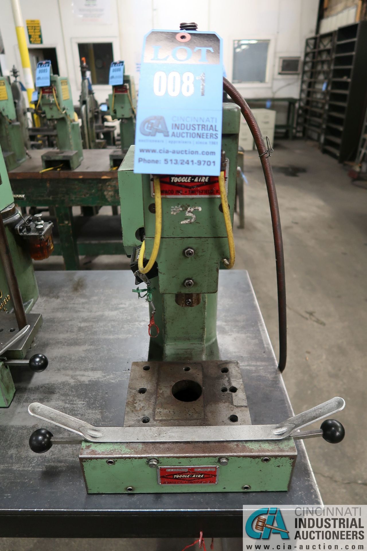 JORCO MODEL SSDM TOGGLE-AIR BENCH TOP PRESS; S/N 6483, DUAL LEVER CONTROLS - Image 2 of 3