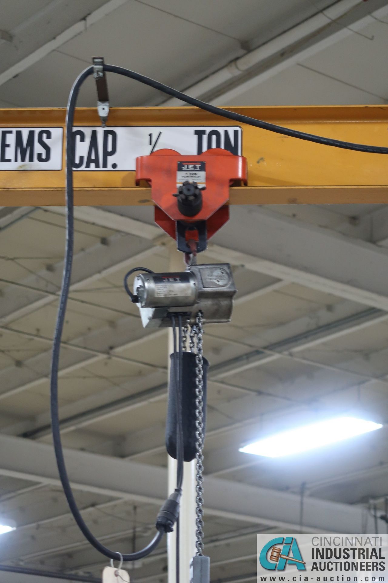 1,000 LB. CAPACITY X 10' ARM X 130" OVERALL HEIGHT HANDLING SYSTEMS FREE-STANDING JIB CRANE WITH 1, - Image 4 of 4