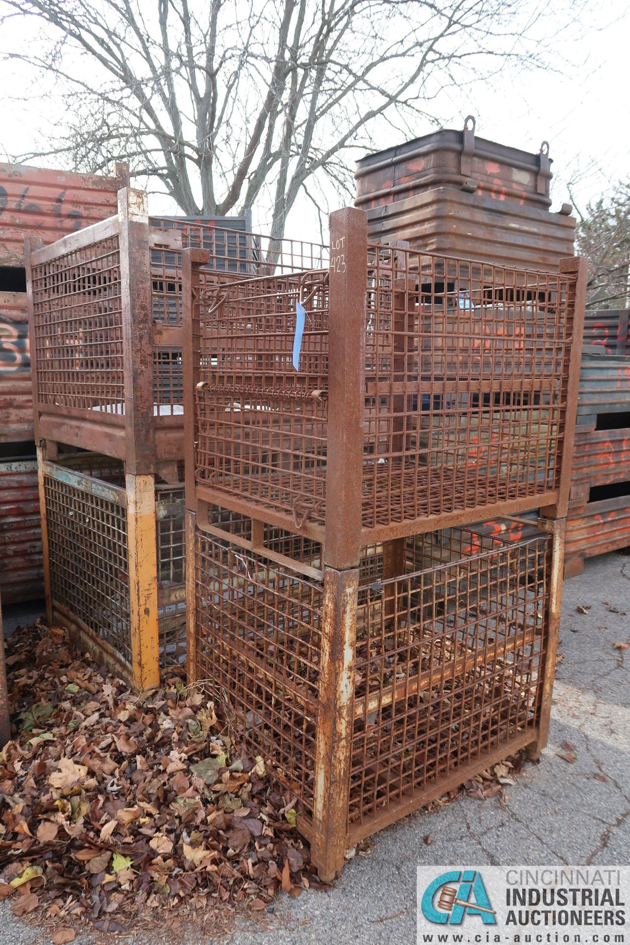 (4) SECTIONS - (2) 44" X 54" X 40" AND (2) 32" X 40" X 35" STEEL MESH BASKETS - Image 2 of 2