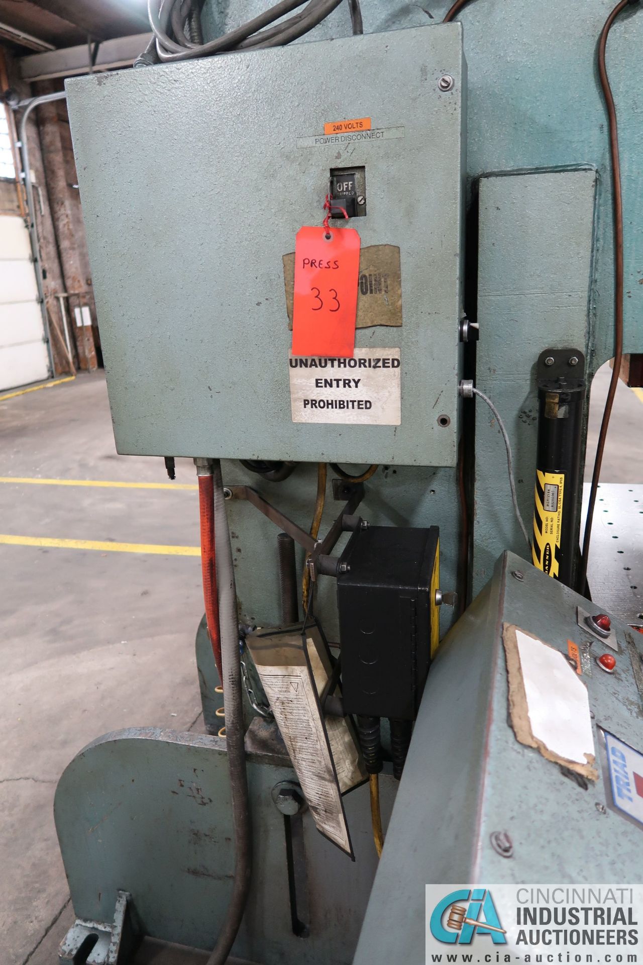 55 TON HEIM MODEL 5 OBI PRESS; S/N H-3552, 3" STROKE, 13" SHUT HEIGHT, 120 STROKES PER MINUTE, 4" - Image 11 of 14