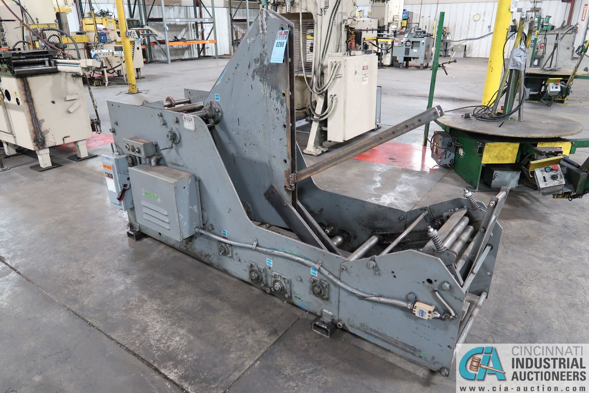 3,000 LB. CAPACITY ROWE MODEL 3015-J COIL CRADLE; S/N 17317, 15" MAX WIDTH, 48" OD DIAMETER MAX