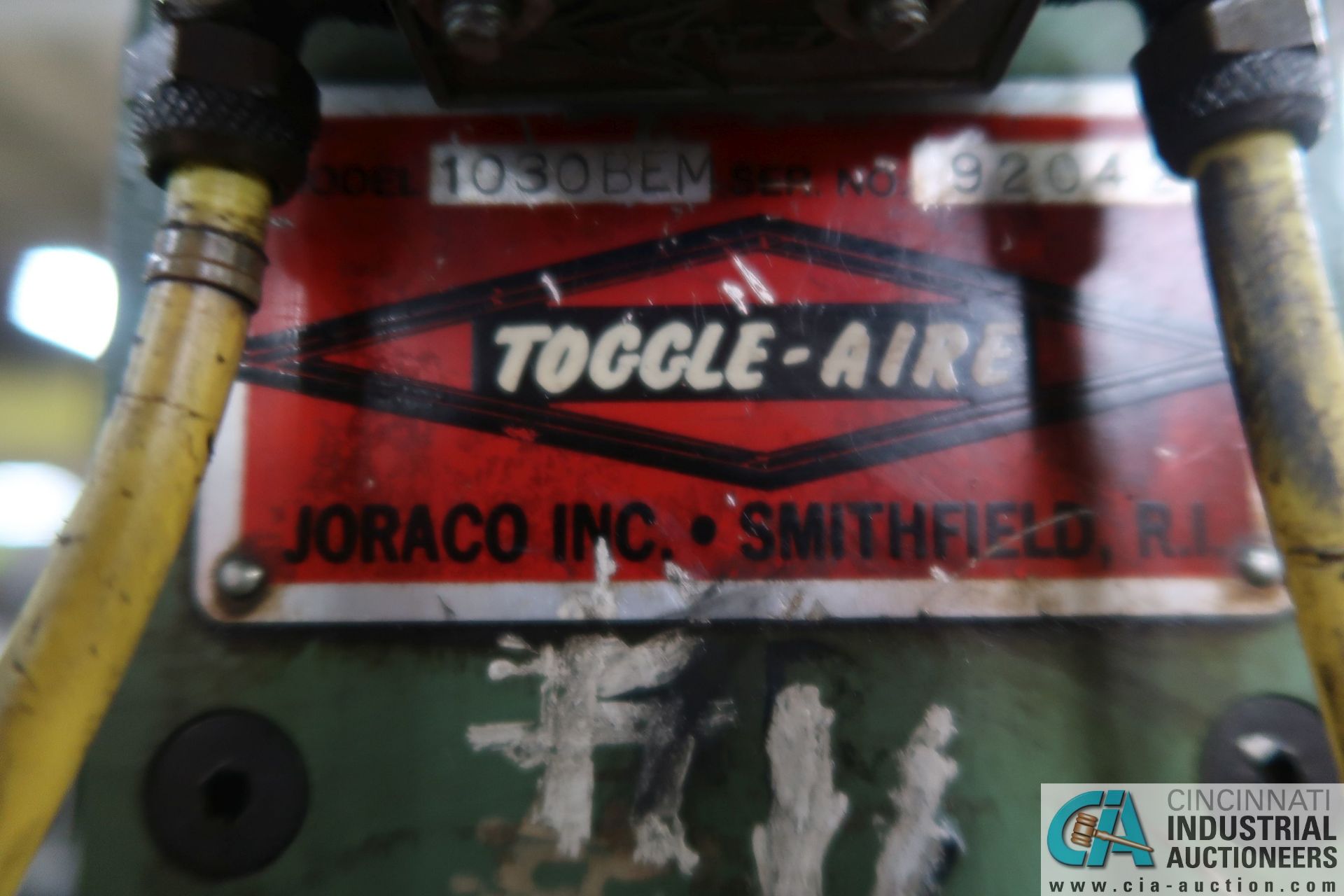 JORCO MODEL SSDM TOGGLE-AIR BENCH TOP PRESS; S/N N/A, DUAL LEVER CONTROLS - Image 3 of 3