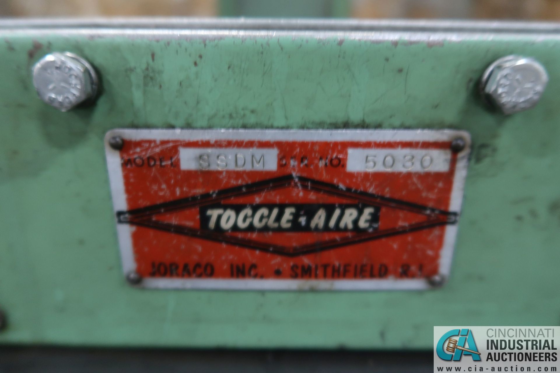 JORCO MODEL SSDM TOGGLE-AIR BENCH TOP PRESS; S/N 5030, DUAL LEVER CONTROLS - Image 3 of 3