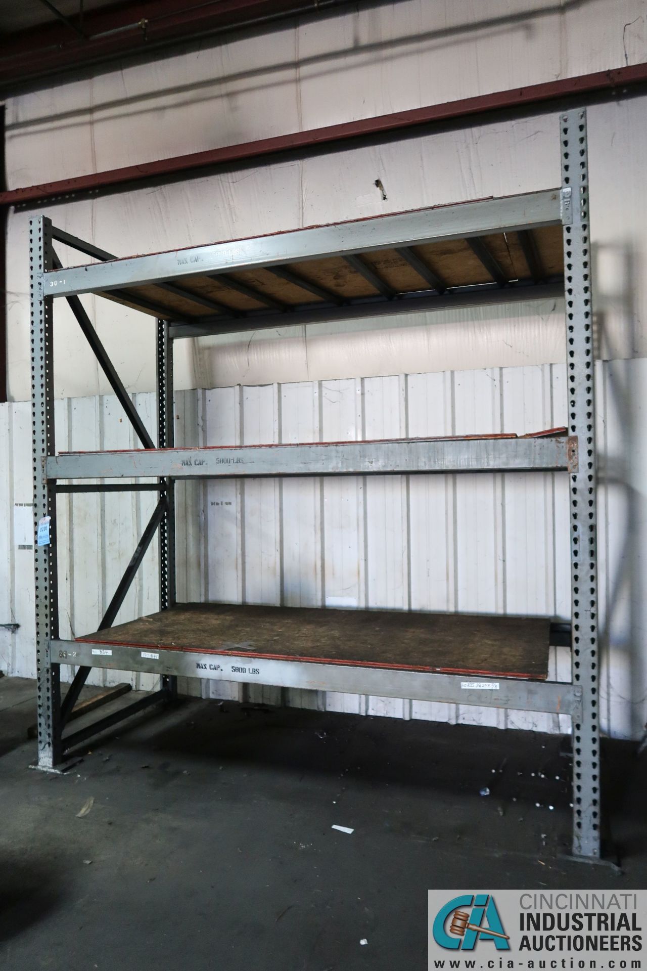 SECTIONS 50" X 106" X 120" HIGH TEAR DROP STYLE ADJUSTABLE BEAM PALLET RACK, (12) 5" FACE STEP