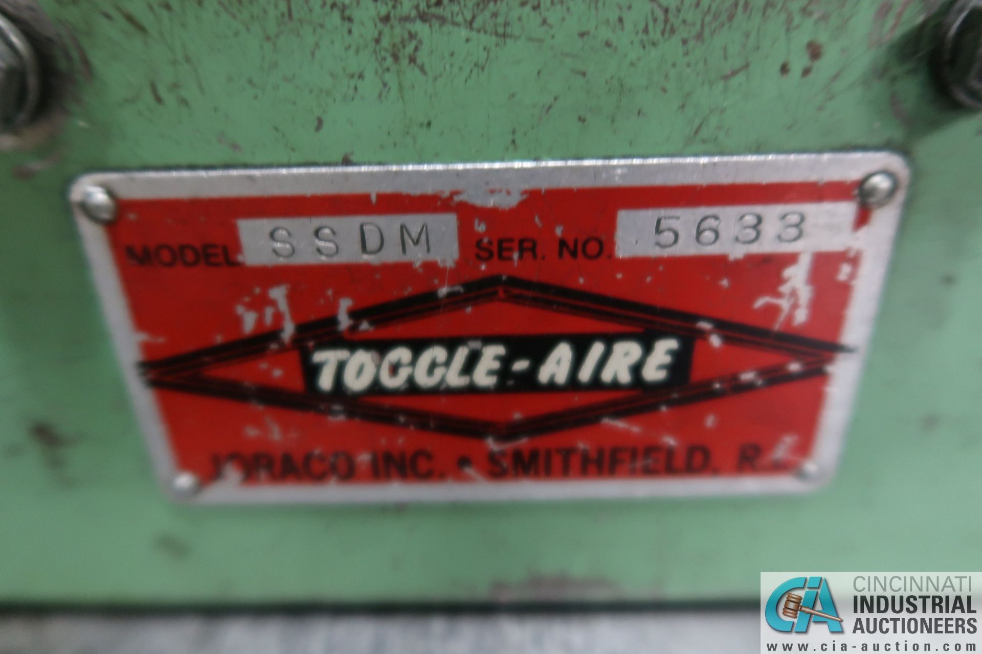 JORCO MODEL SSDM TOGGLE-AIR BENCH TOP PRESS; S/N 5633, DUAL LEVER CONTROLS - Image 3 of 3
