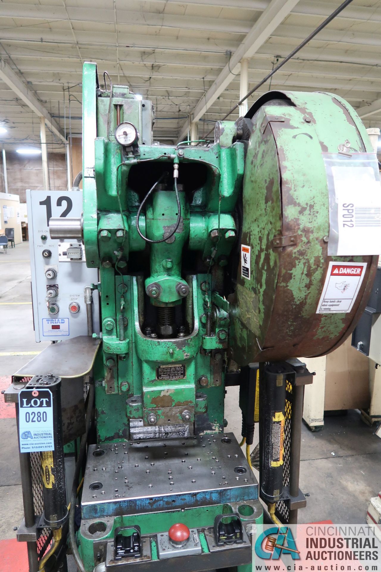 30 TON MINSTER NO. 3 OBI PRESS; S/N 7091, 2" STROKE, 1.75" ADJUSTMENT, 6.875" ADJUSTMENT, TRIAD - Image 8 of 12