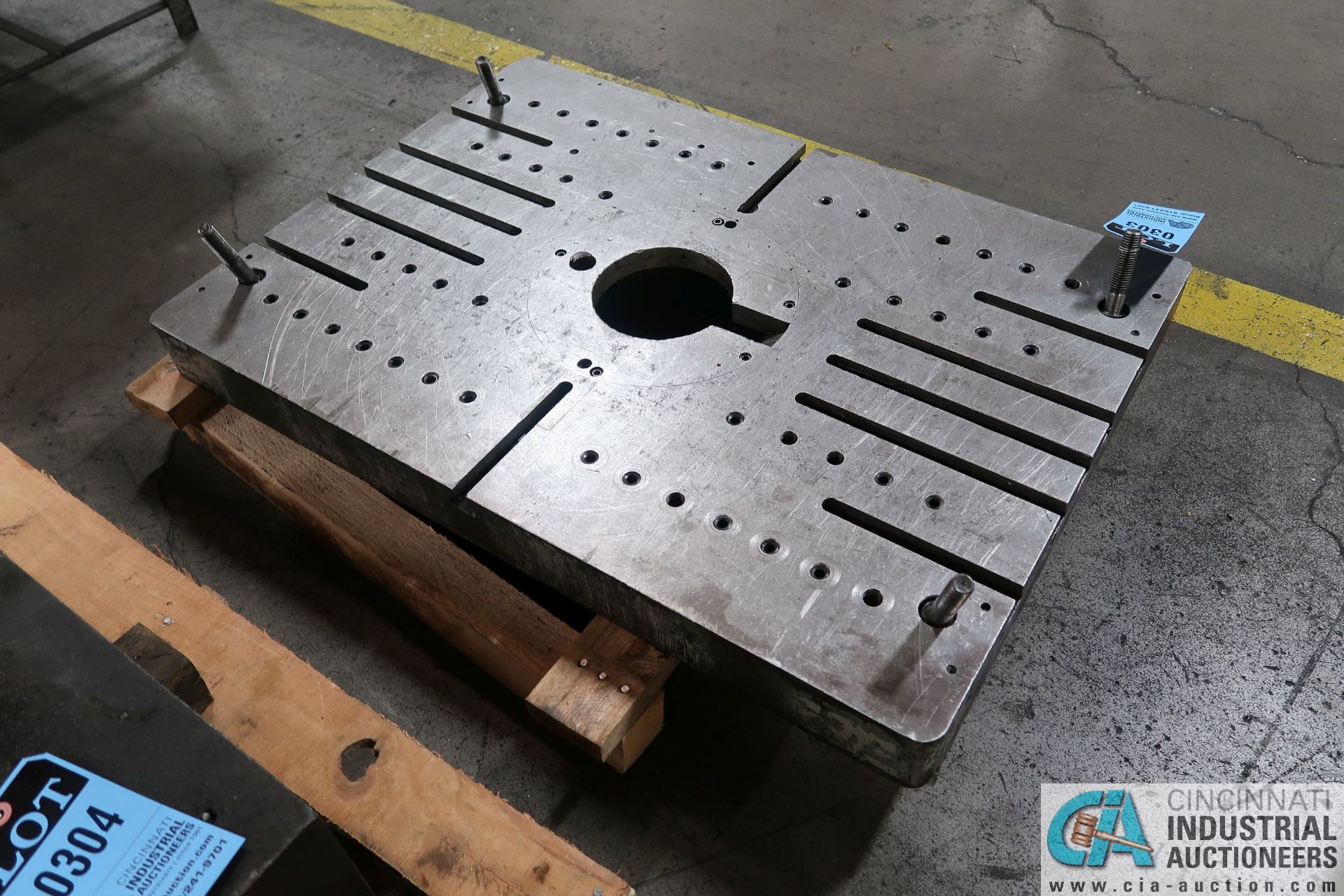 37" X 27" X 3" THICK T-SLOTTED DRILLED AND TAPPED PRESS BED - Image 2 of 2