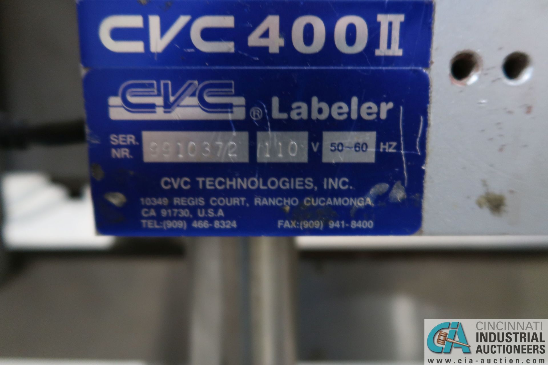 CVC TECHNOLOGIES MODEL CVC 400 II LABLER; S/N 9910372 - Bild 8 aus 8