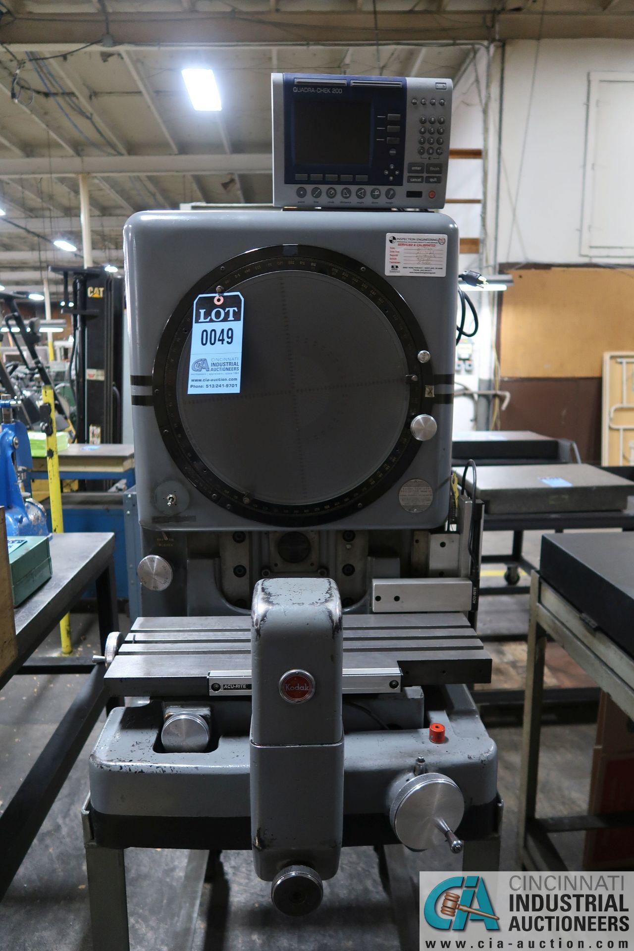 14" DIAMETER KODAK MODEL 2A OPTICAL COMPARATOR; S/N 3321251, WITH QUADRA-CHEK 200 DIGITAL READ - Image 3 of 8