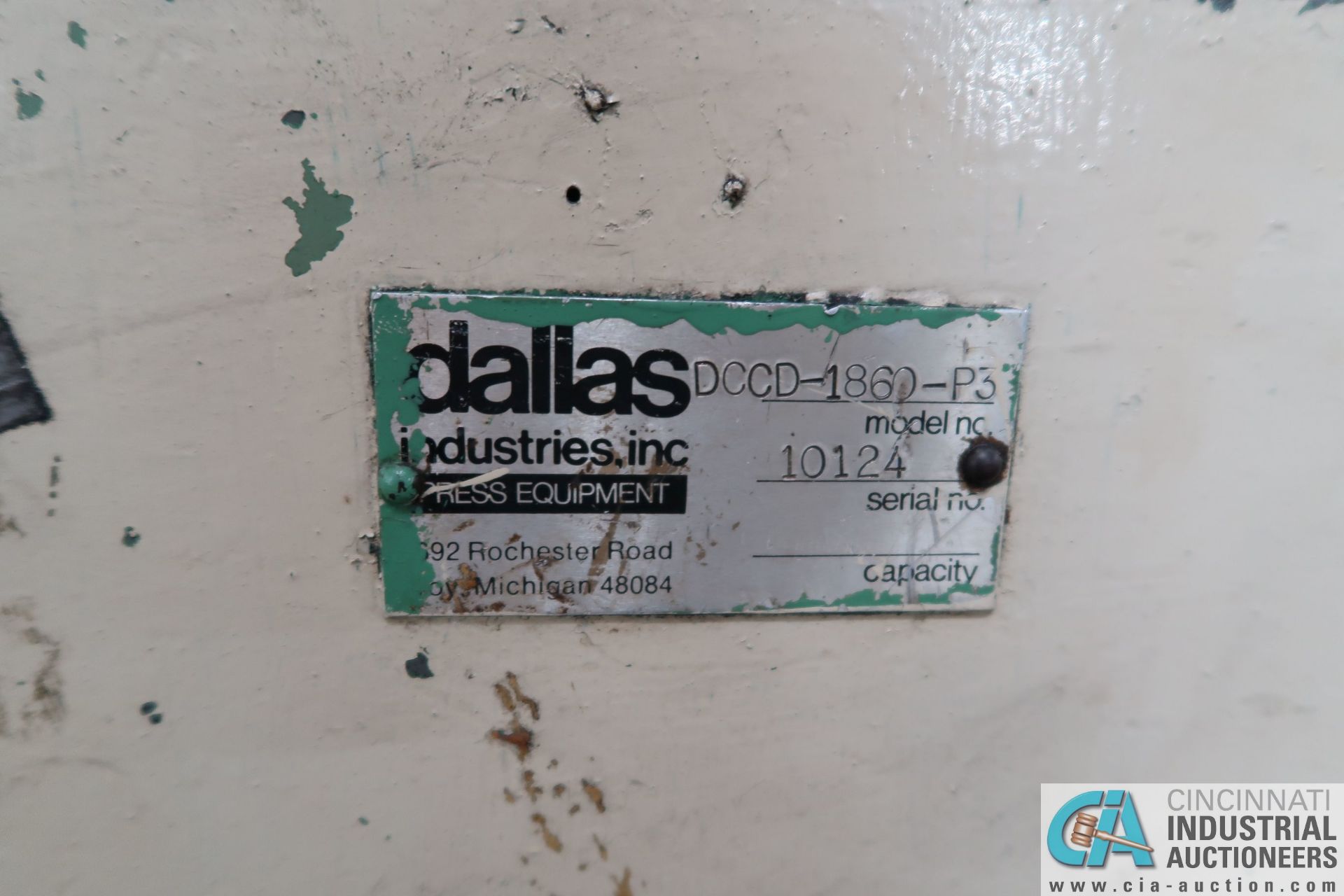 18" DALLAS MODEL DCCD-1860-P3 COIL CRADLE; S/N 10124 - Image 3 of 9