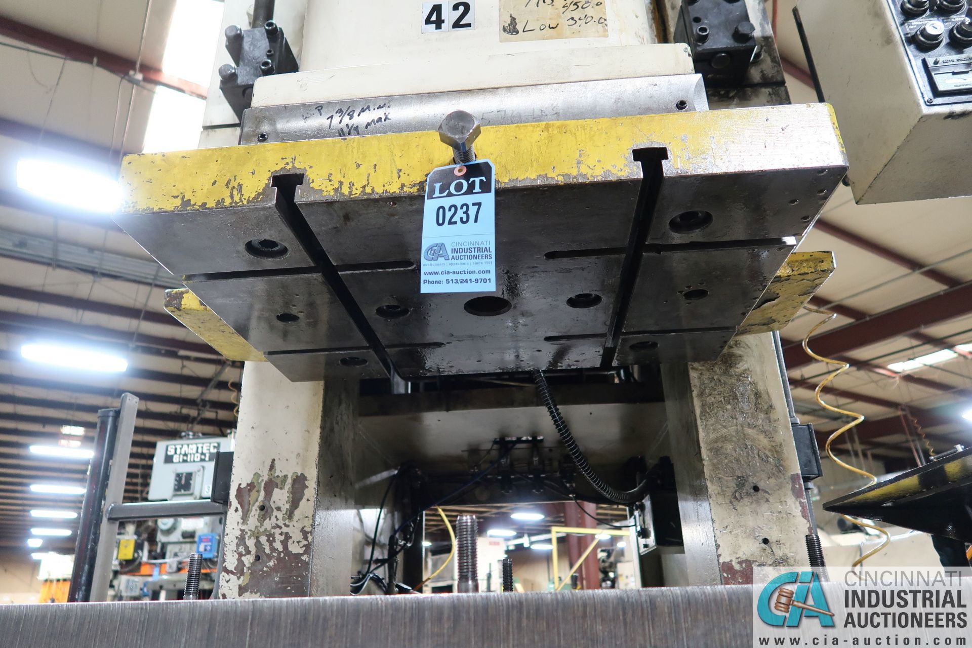 220 TON STAMTEC MODEL G1-200 SINGLE CRANK GAP FRAME PRESS; S/N S001190 - Image 8 of 18