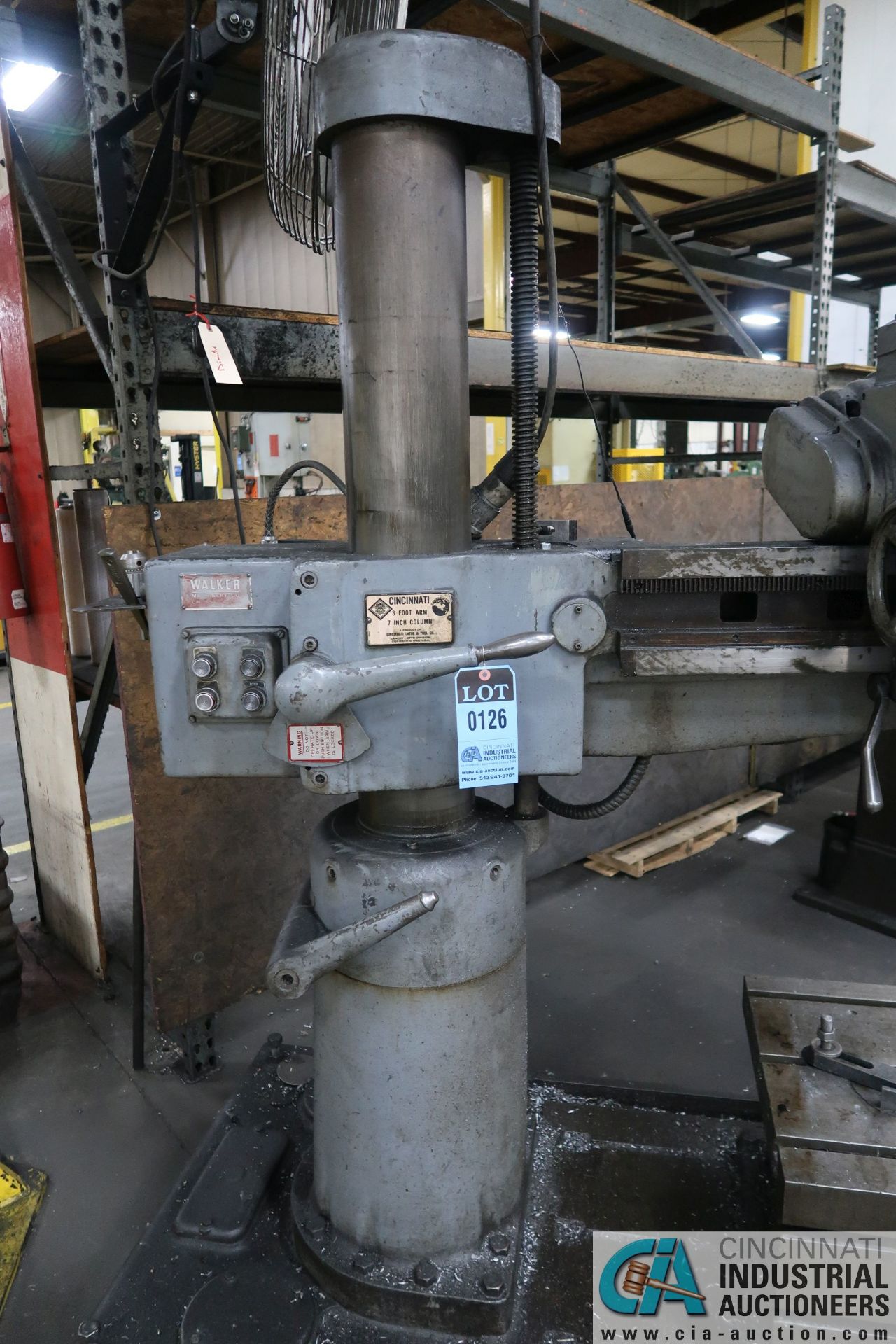 3' ARM X 7" COLUMN CINCINNATI LATHE AND TOOL RADIAL ARM DIRLL; S/N 3LA1A1Z-97, 52-1505 SPINDLE RPMS, - Image 9 of 11