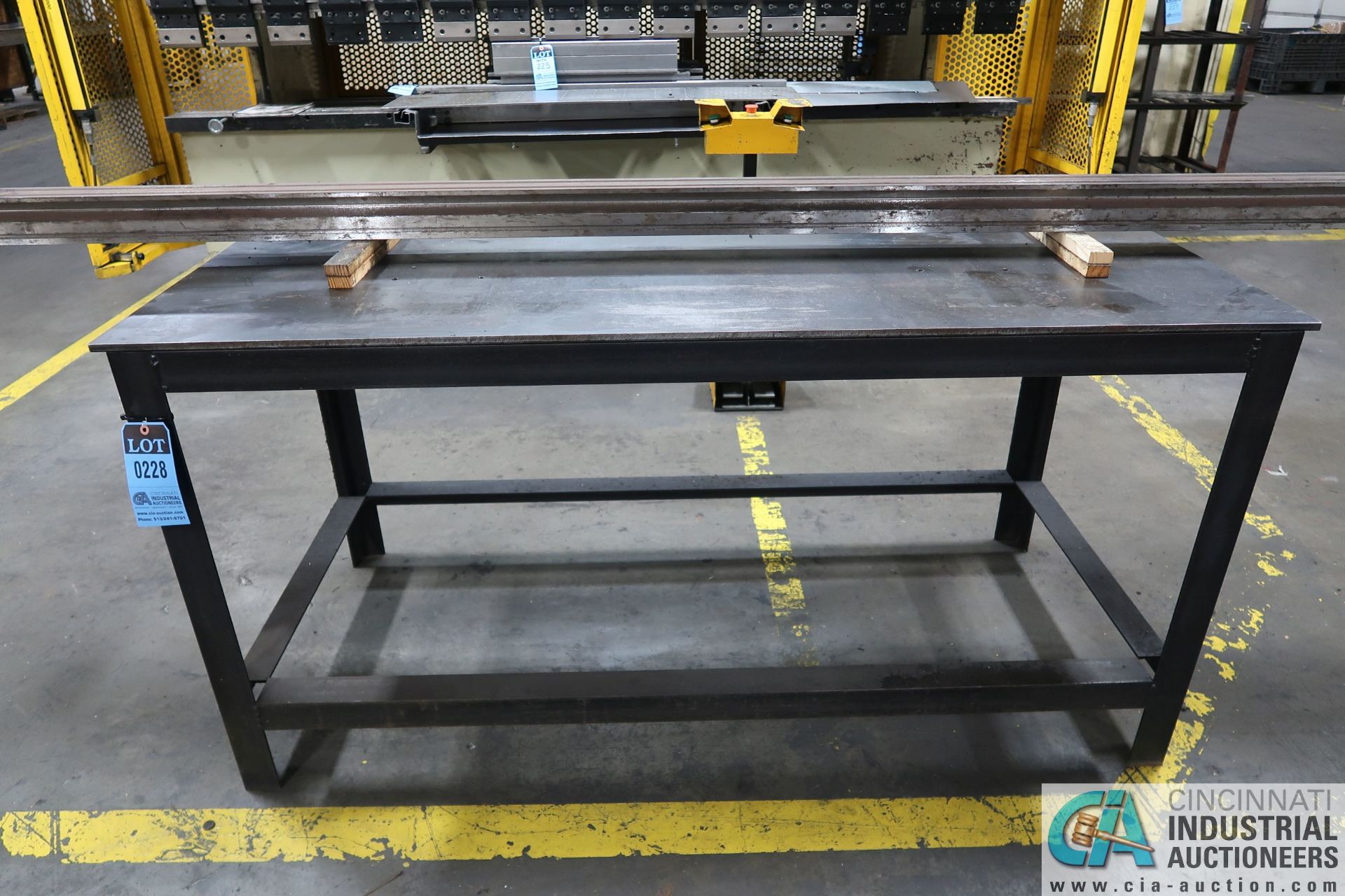 30" X 68" X 34" HIGH X 7/16" THICK STEEL TOP PLATE WELDED FRAME STEEL TABLE