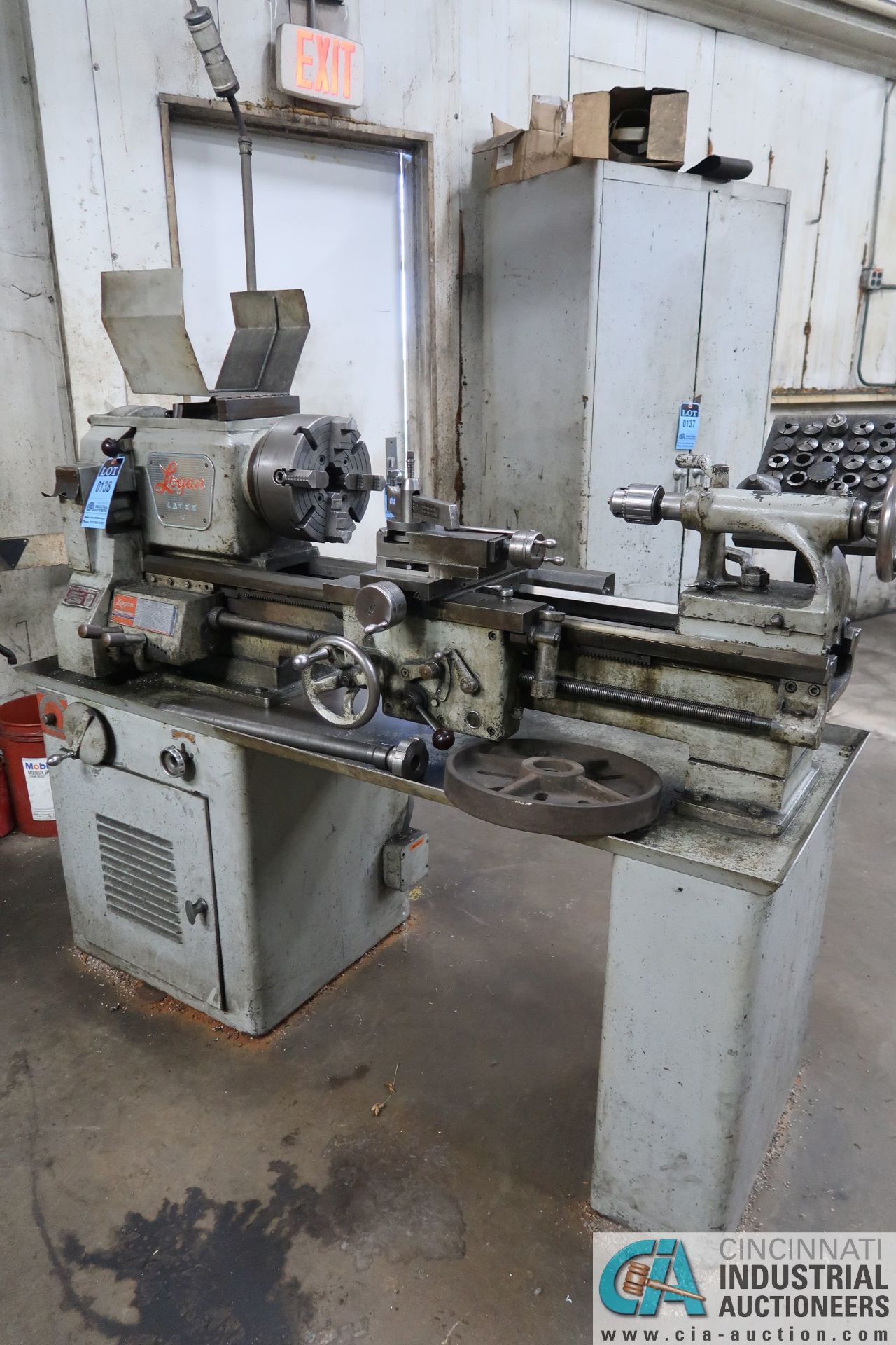 13" X 30" LOGAN MODEL 651OH GEARED HEAD ENGINE LATHE; S/N 81569, 10" FOUR-JAW CHUCK, 1-1/2" THRU