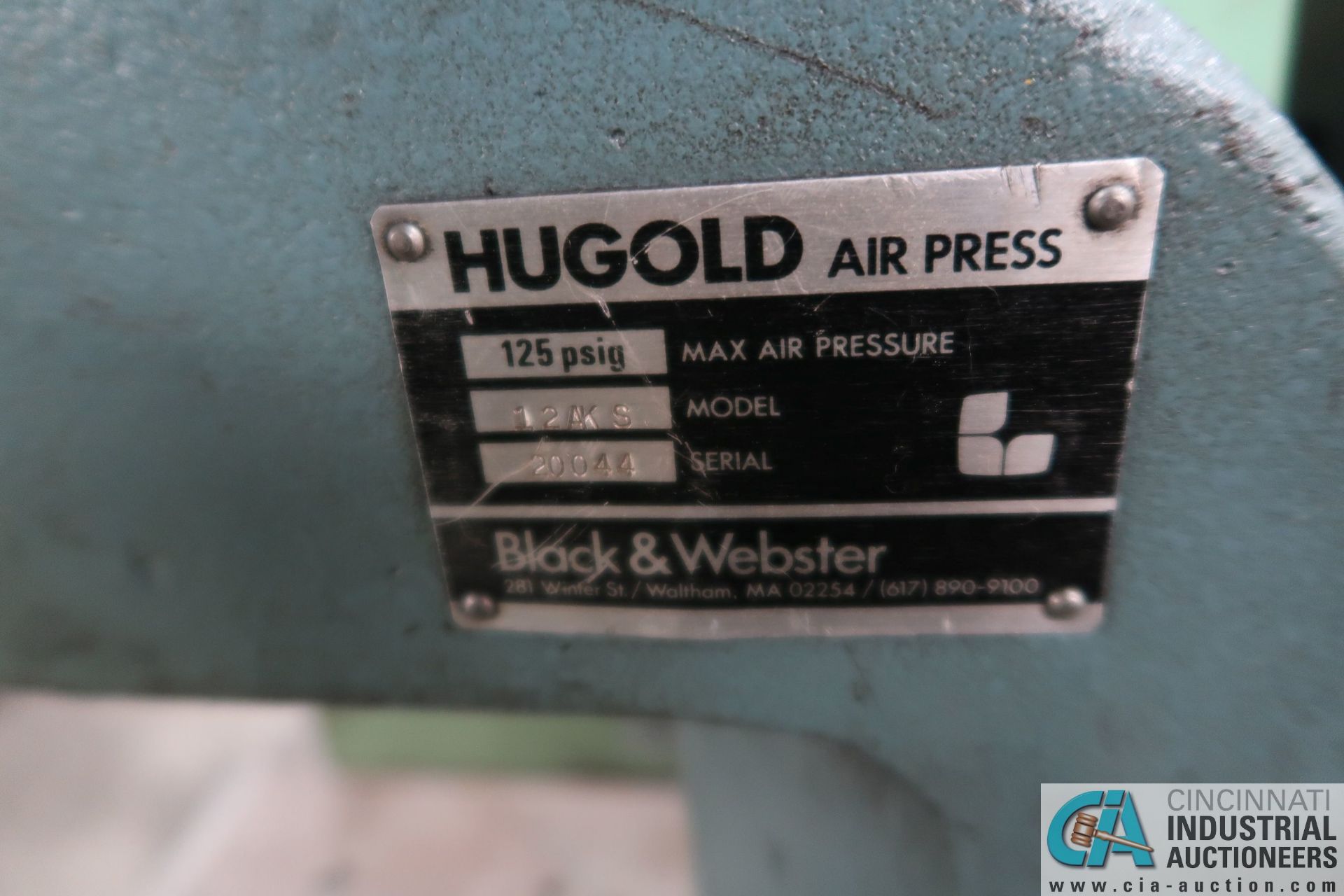 HUGOLD MODEL 12AKS BENCH TOP AIR PRESS; S/N 20044 - Image 3 of 3