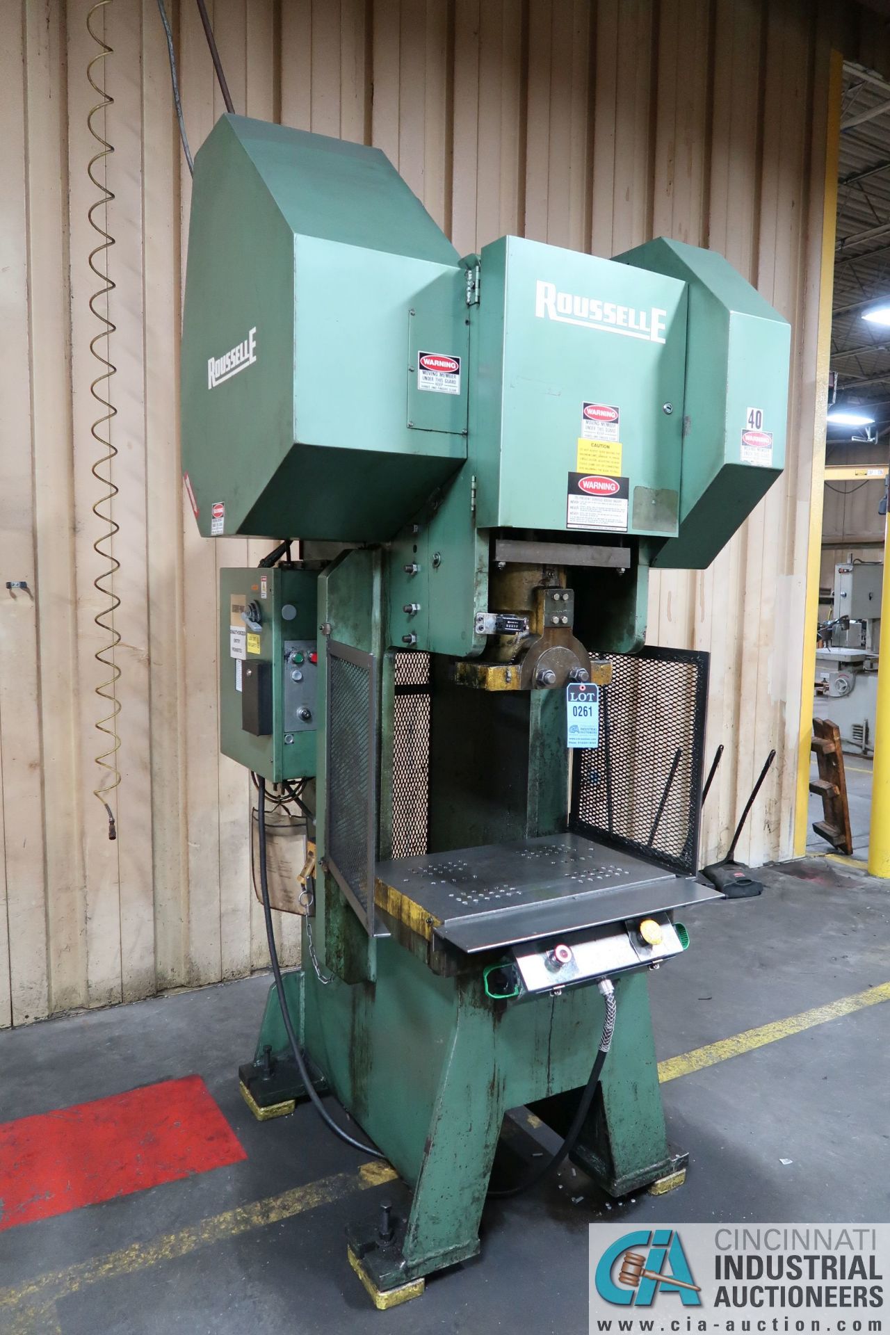 55 TON ROUSSELLE MODEL G1-55 & 8 GAP FRAME PRESS; S/N P32269, 6" STROKE, 19-1/2" SHUT HEIGHT, 4"