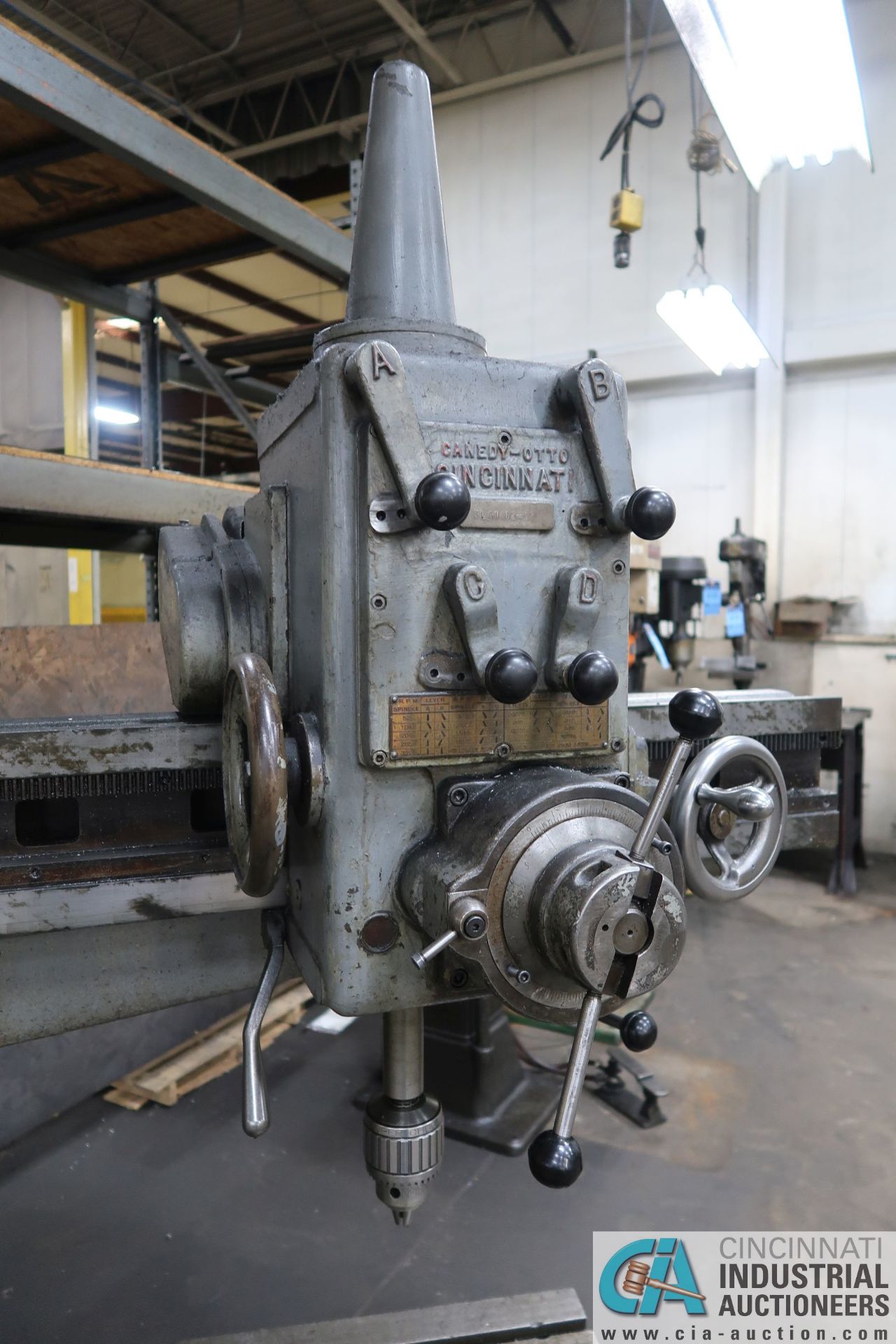 3' ARM X 7" COLUMN CINCINNATI LATHE AND TOOL RADIAL ARM DIRLL; S/N 3LA1A1Z-97, 52-1505 SPINDLE RPMS, - Image 5 of 11