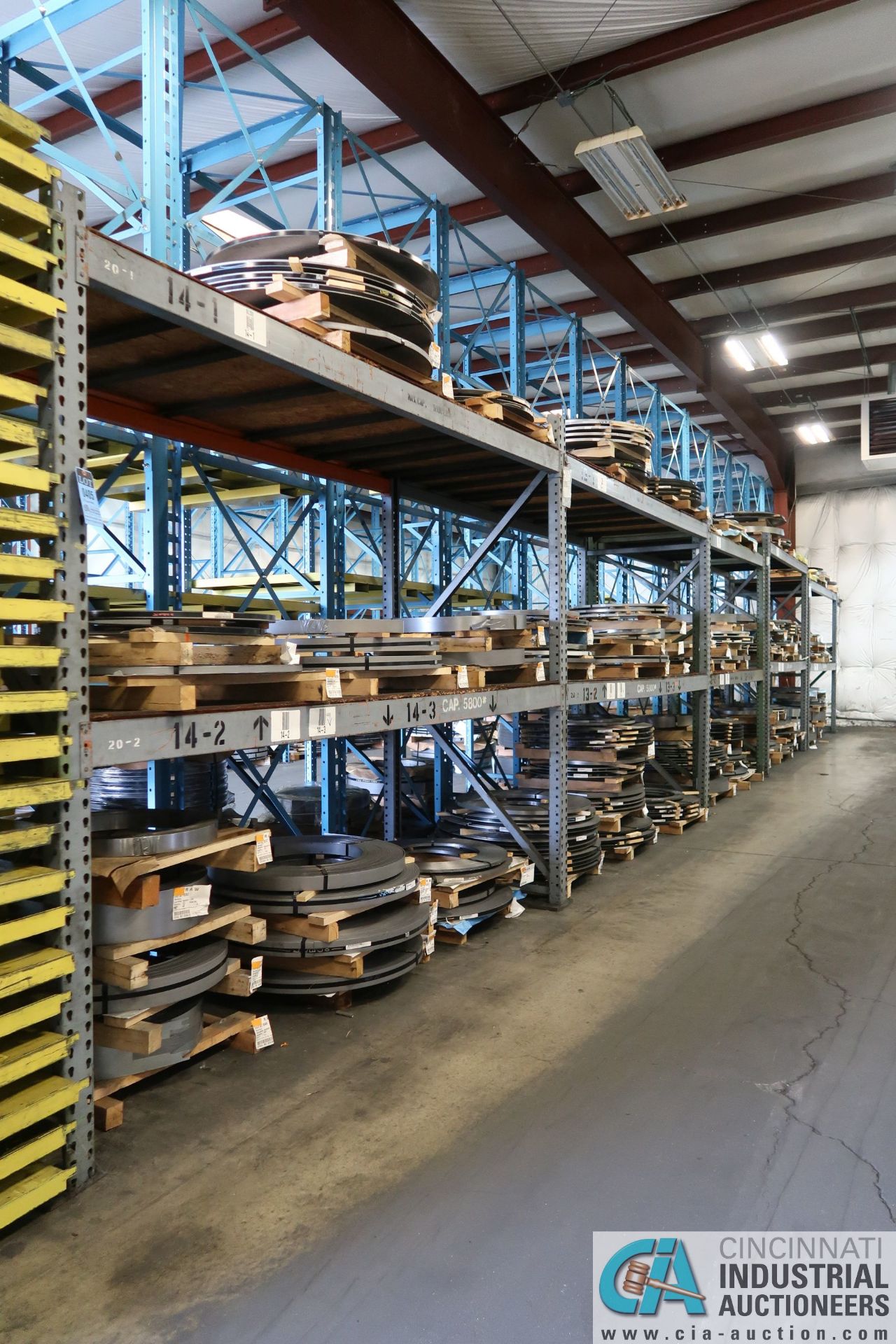 TOTAL SECTIONS HEAVY DUTY ADJUSTABLE BEAM PALLET RACKS CONSISTING OF; (4) 128" X 48" X 111" AND (1)