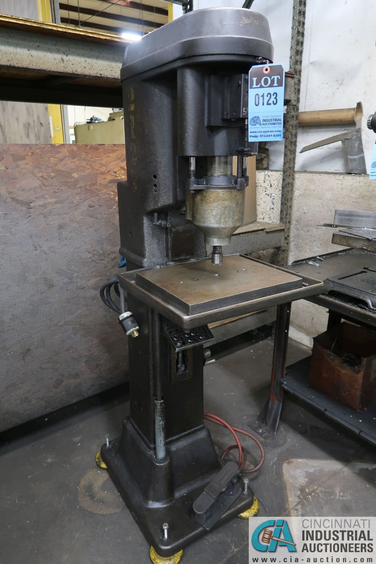 HASKINS TYPE 3 CAM VERTICAL DRILL / TAPPING MACHINE; S/N T13142, 1/2 HP, 3-PHASE, 220 VOLTS, FOOT