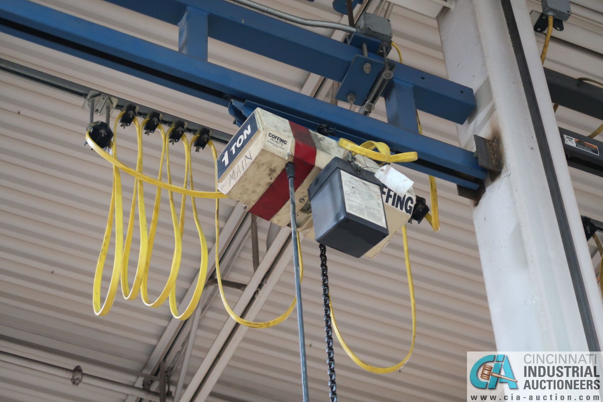 1-TON COFFING TROLLEY TYPE ELECTRIC CHAIN HOIST WITH PENDANT **LOCATED AT 4119 BINION WAY,